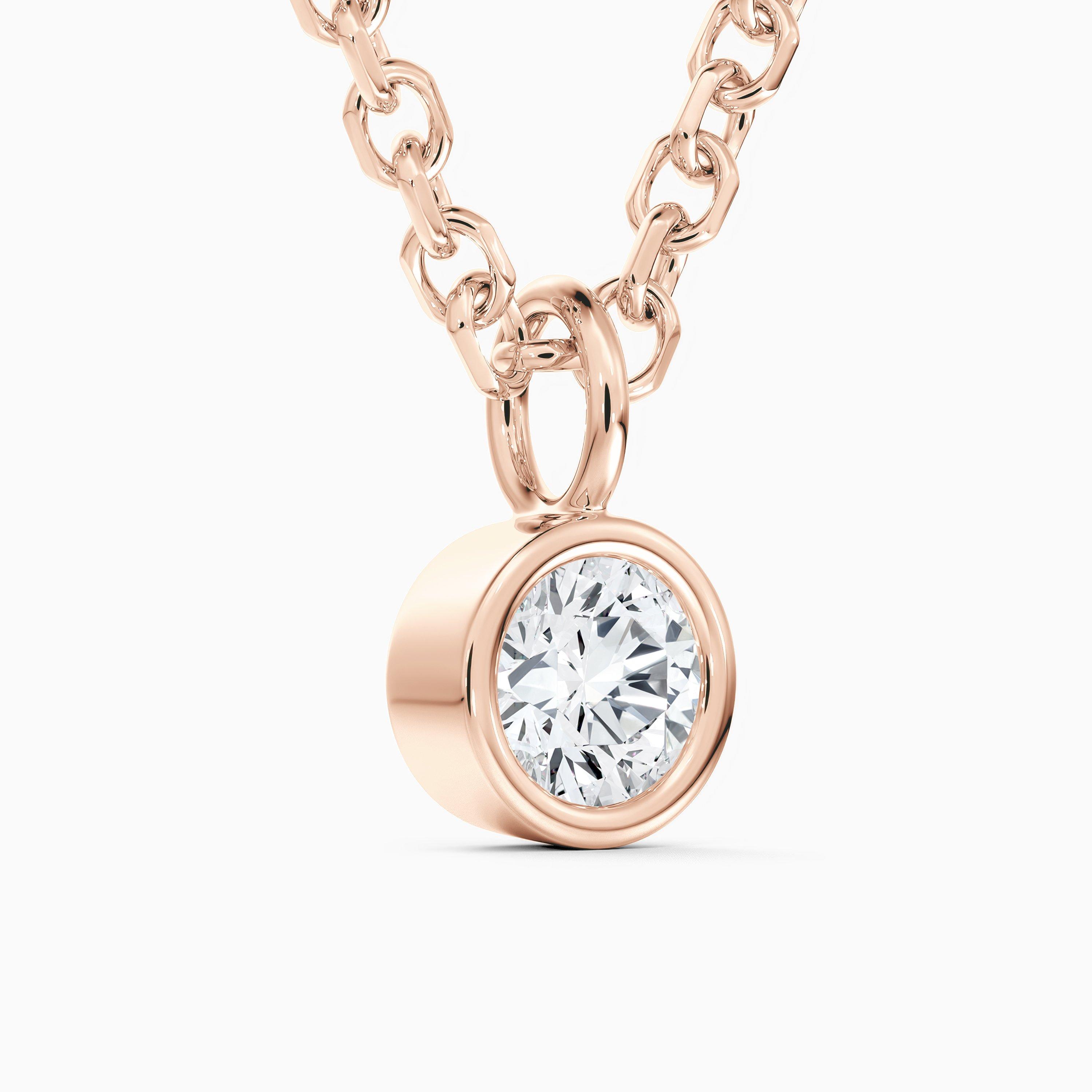 Clea One Diamond Pendant in Rose Gold, image 2