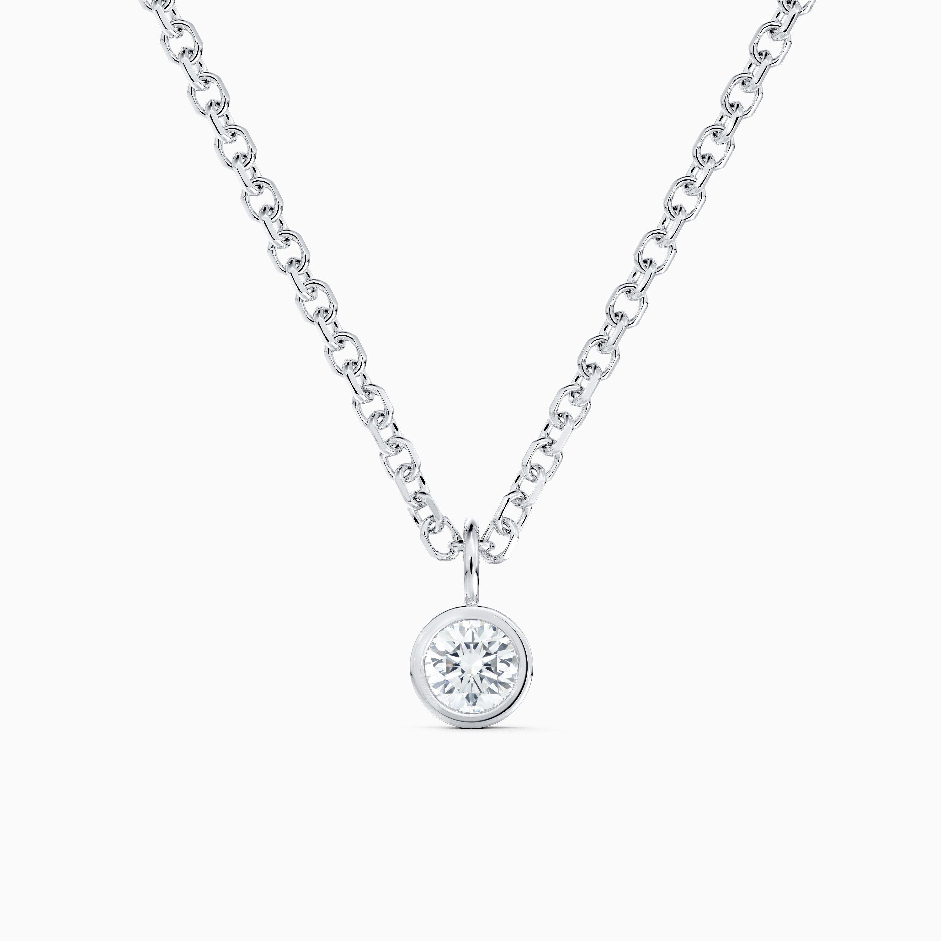 Clea One Diamond Pendant in White Gold, image 1