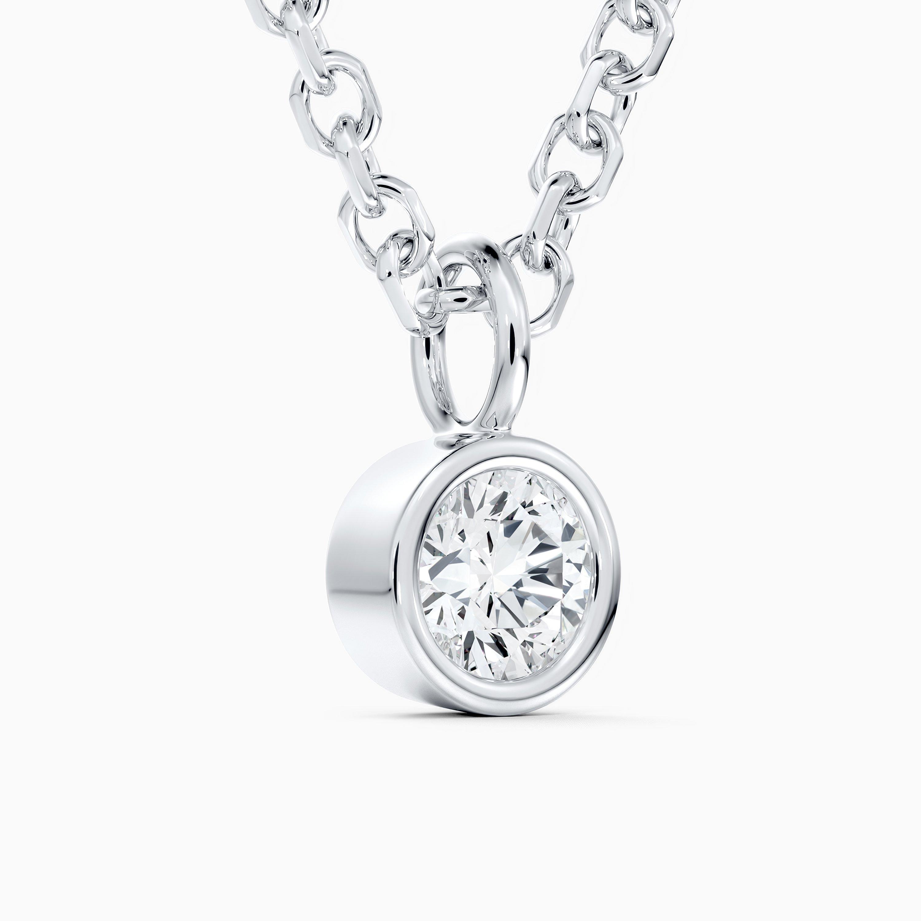 Clea One Diamond Pendant in White Gold, image 2