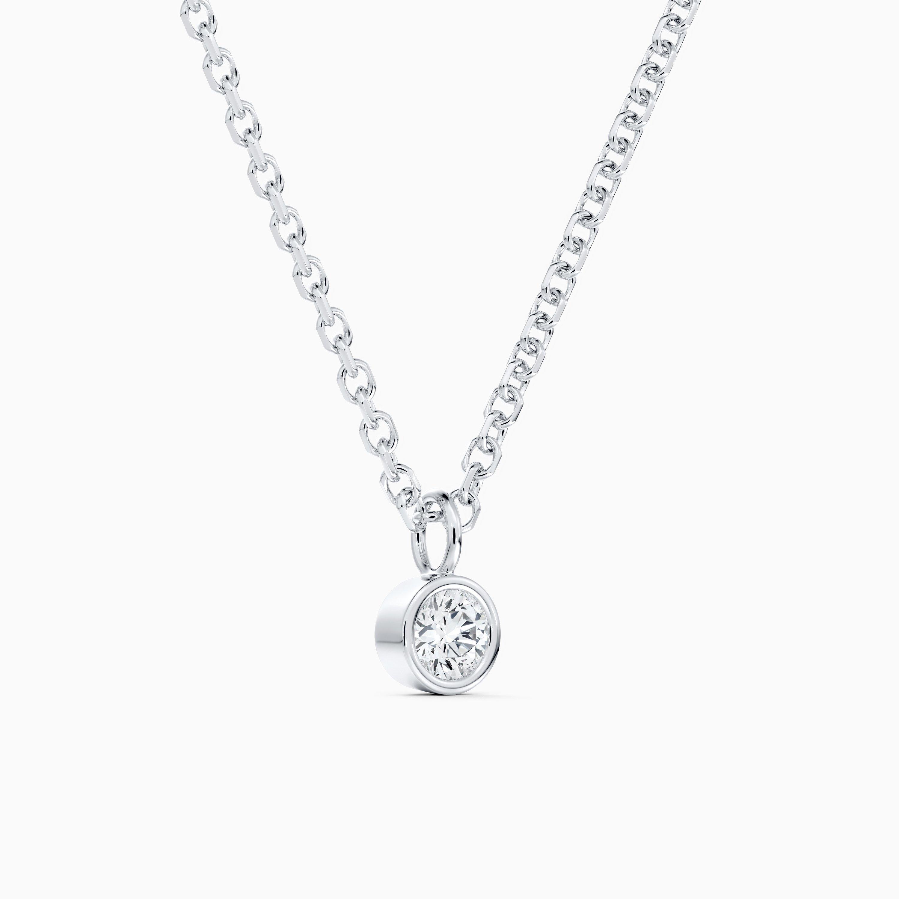 Clea one diamond pendant in white gold, image 4