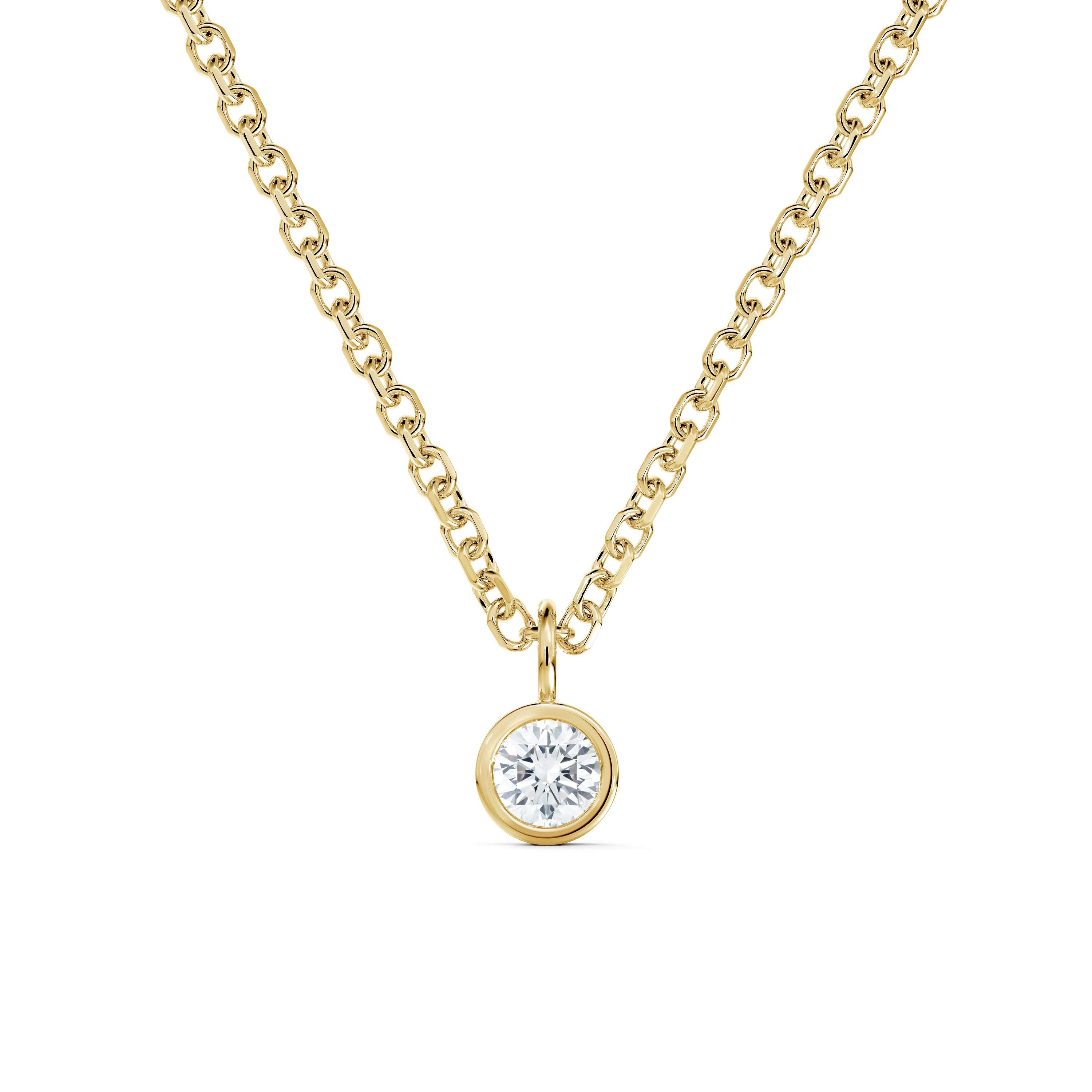 Clea One Diamond Pendant in Yellow Gold