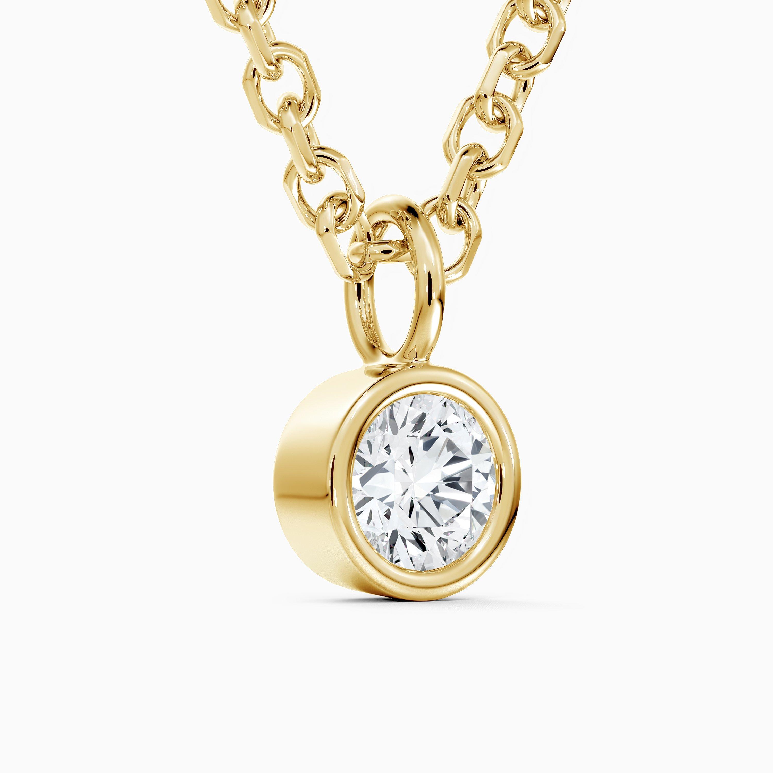 Clea One Diamond Pendant in Yellow Gold, image 2