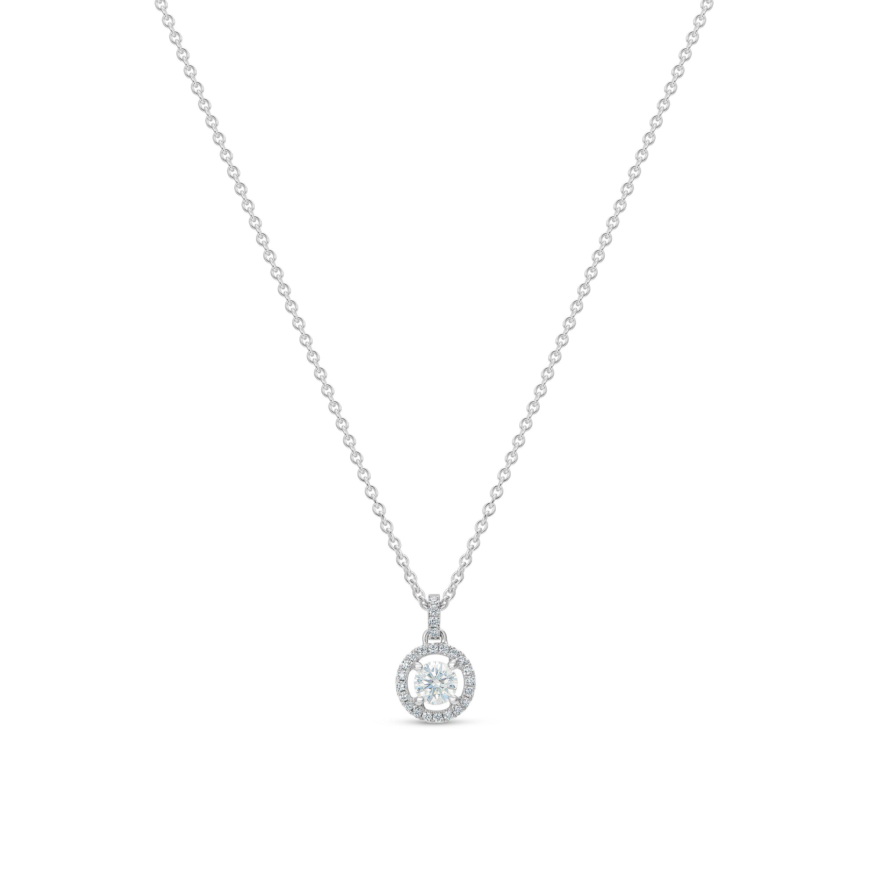 Debeers Aura Round Brilliant Diamond Pendant In White