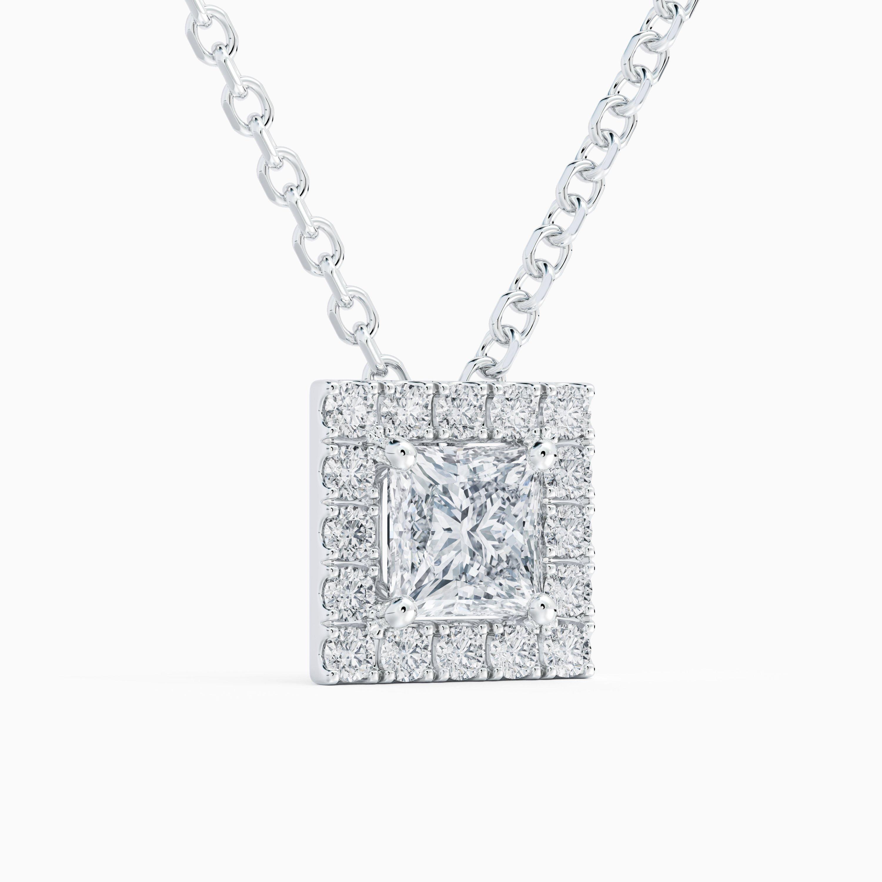 Aura Princess-Cut Diamond Pendant, image 2