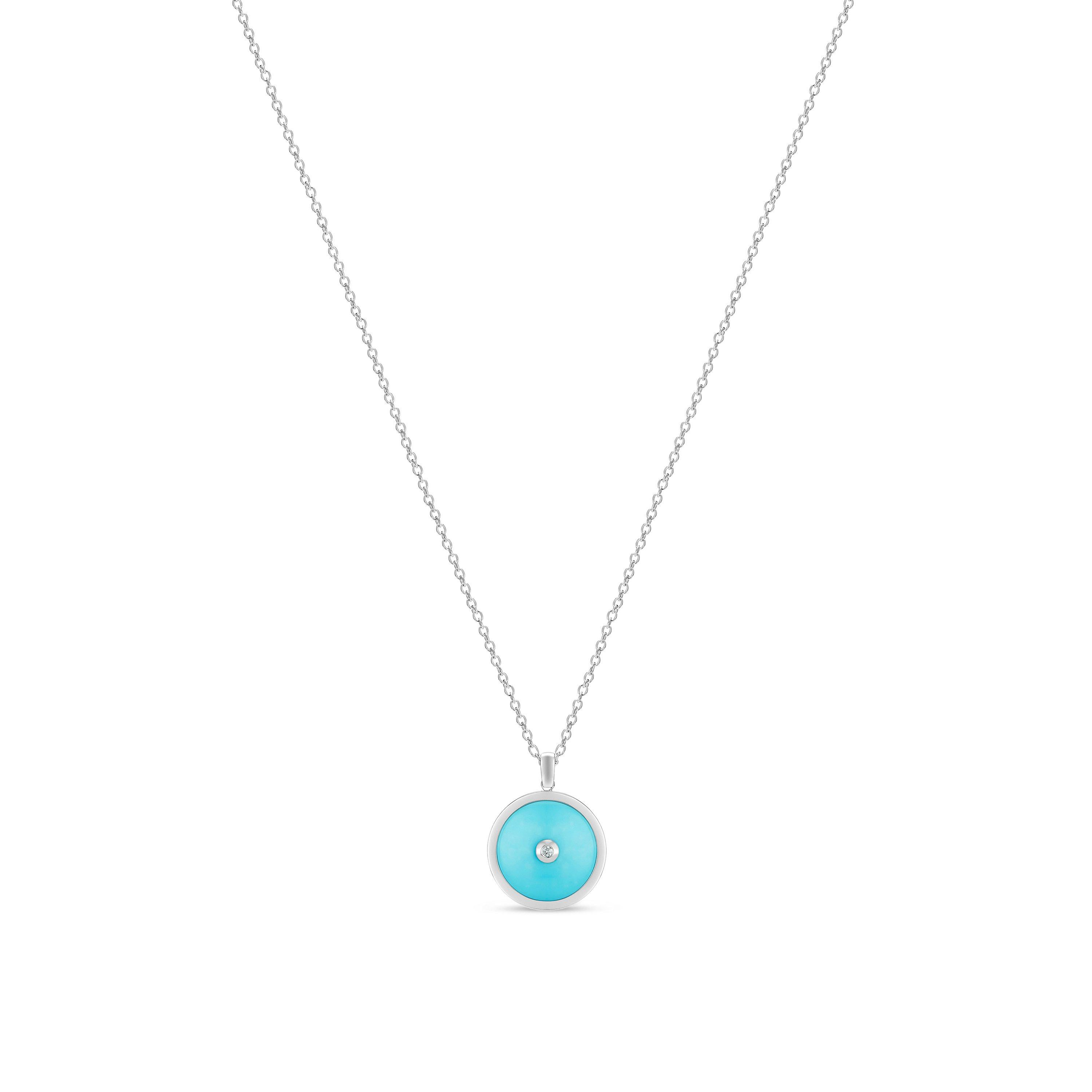 Enchanted Lotus 綠松石白金鉆石項鏈, image 2