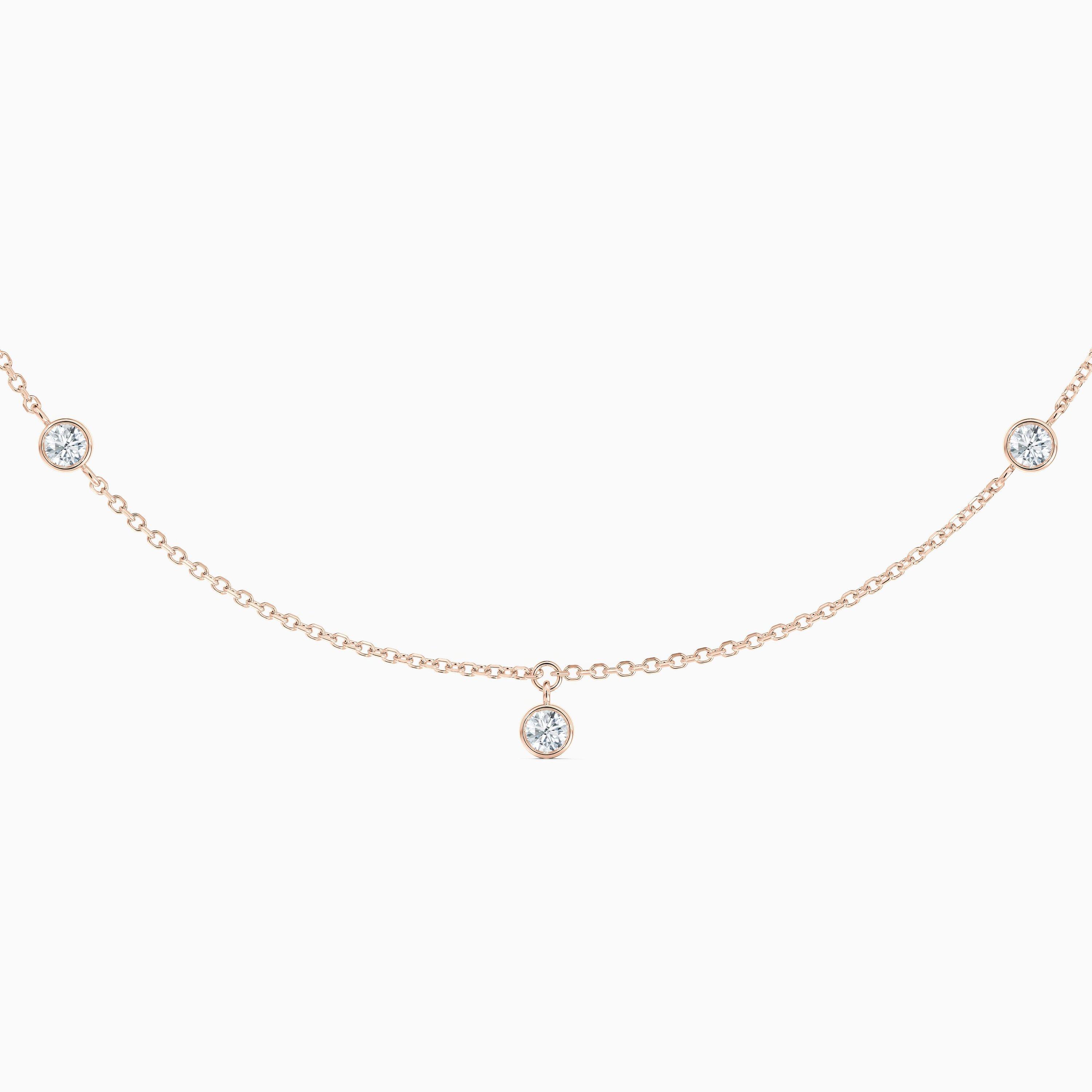 Clea Five Diamond Necklace in Rose Gold, image 1