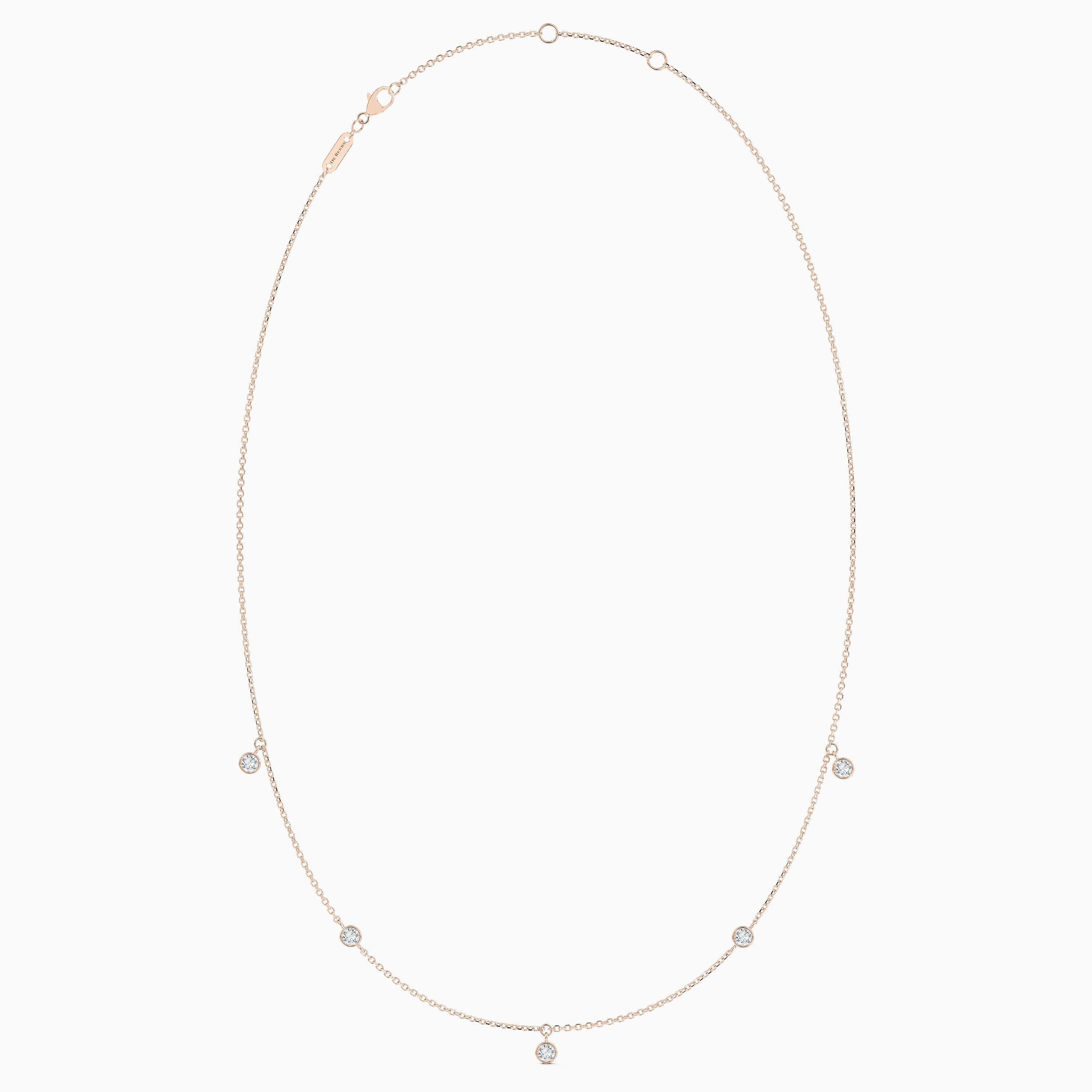 Clea Five Diamond Necklace in Rose Gold, image 2