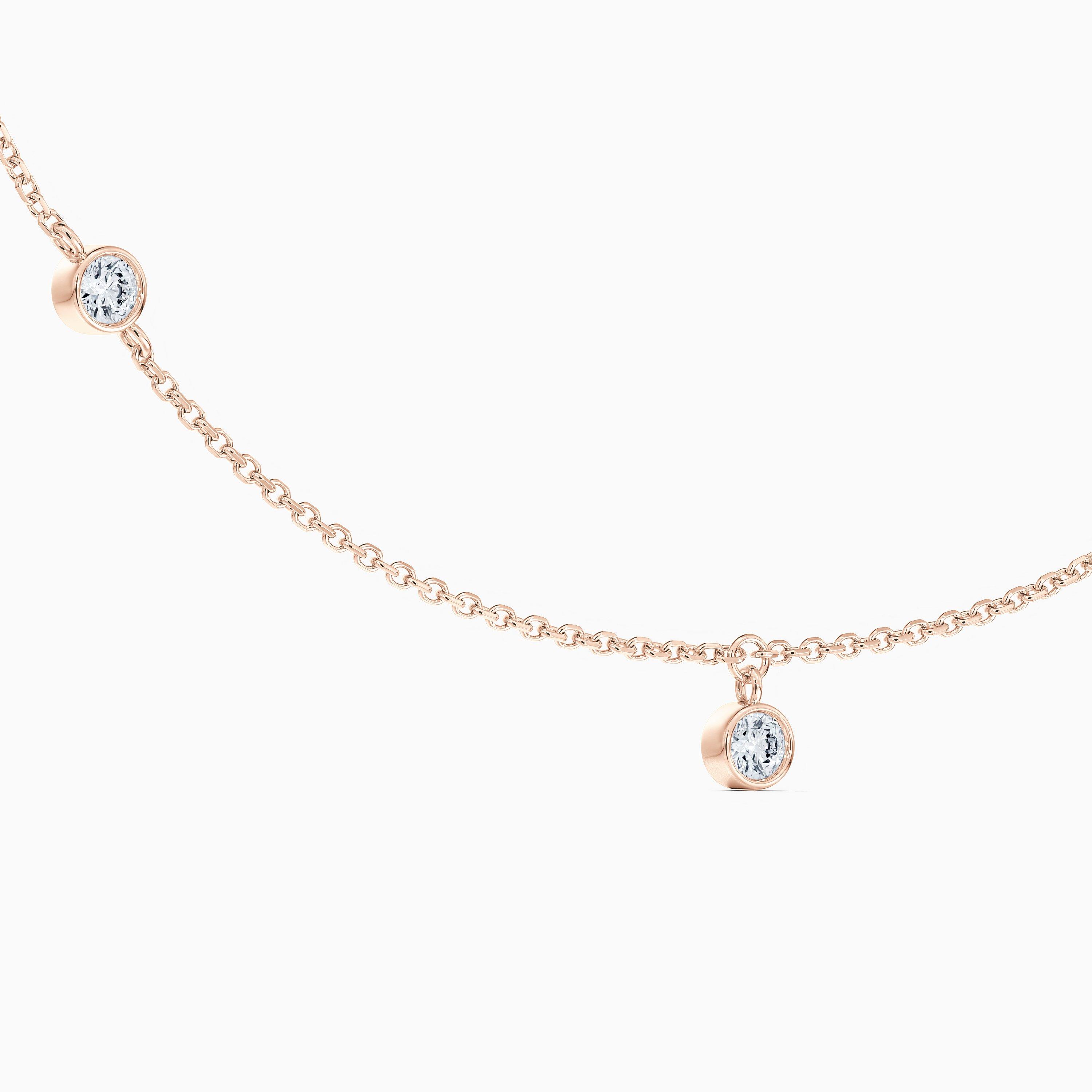 Clea Five Diamond Necklace in Rose Gold, image 2