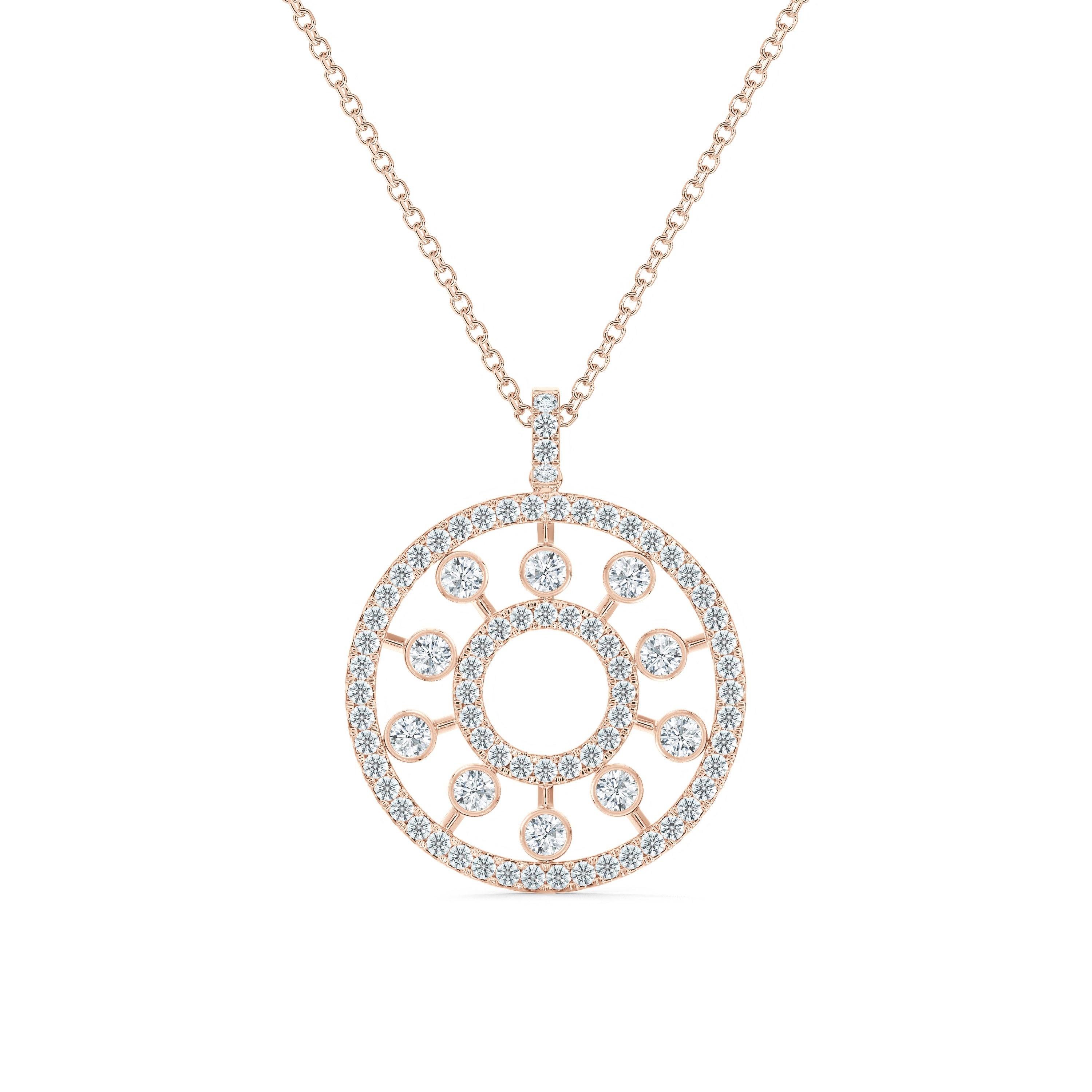 Dewdrop Medallion 玫瑰金钻石项链, image 1