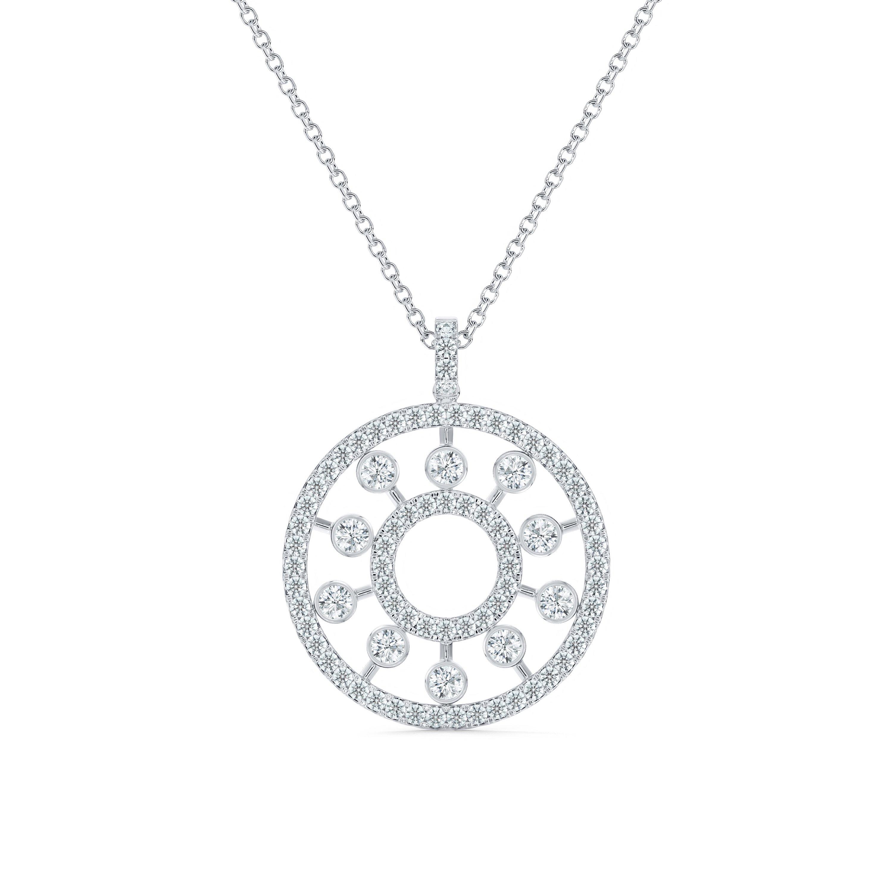 Dewdrop Medallion 18-karat white gold diamond necklace