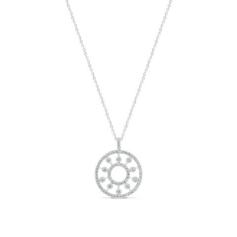 Dewdrop medallion in white gold 45 cm