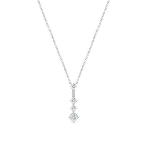 de Beers Jewellers 18kt White Gold Arpeggia One-line Diamond Necklace - Silver