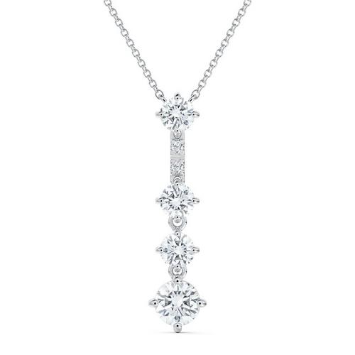 de Beers Jewellers 18kt White Gold Arpeggia One-line Diamond Necklace - Silver