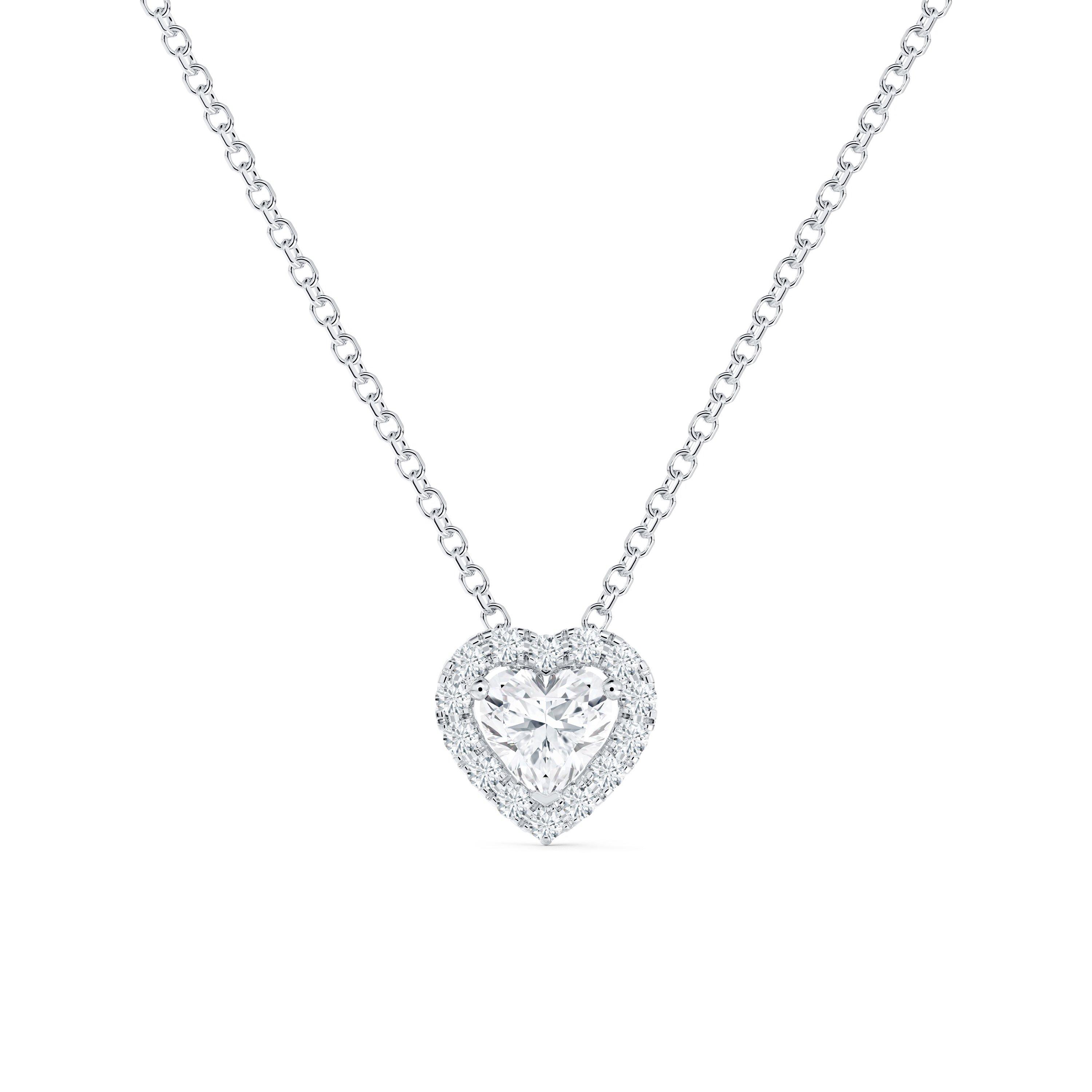 Aura Heart-Shaped Diamond Pendant in White Gold, image 1