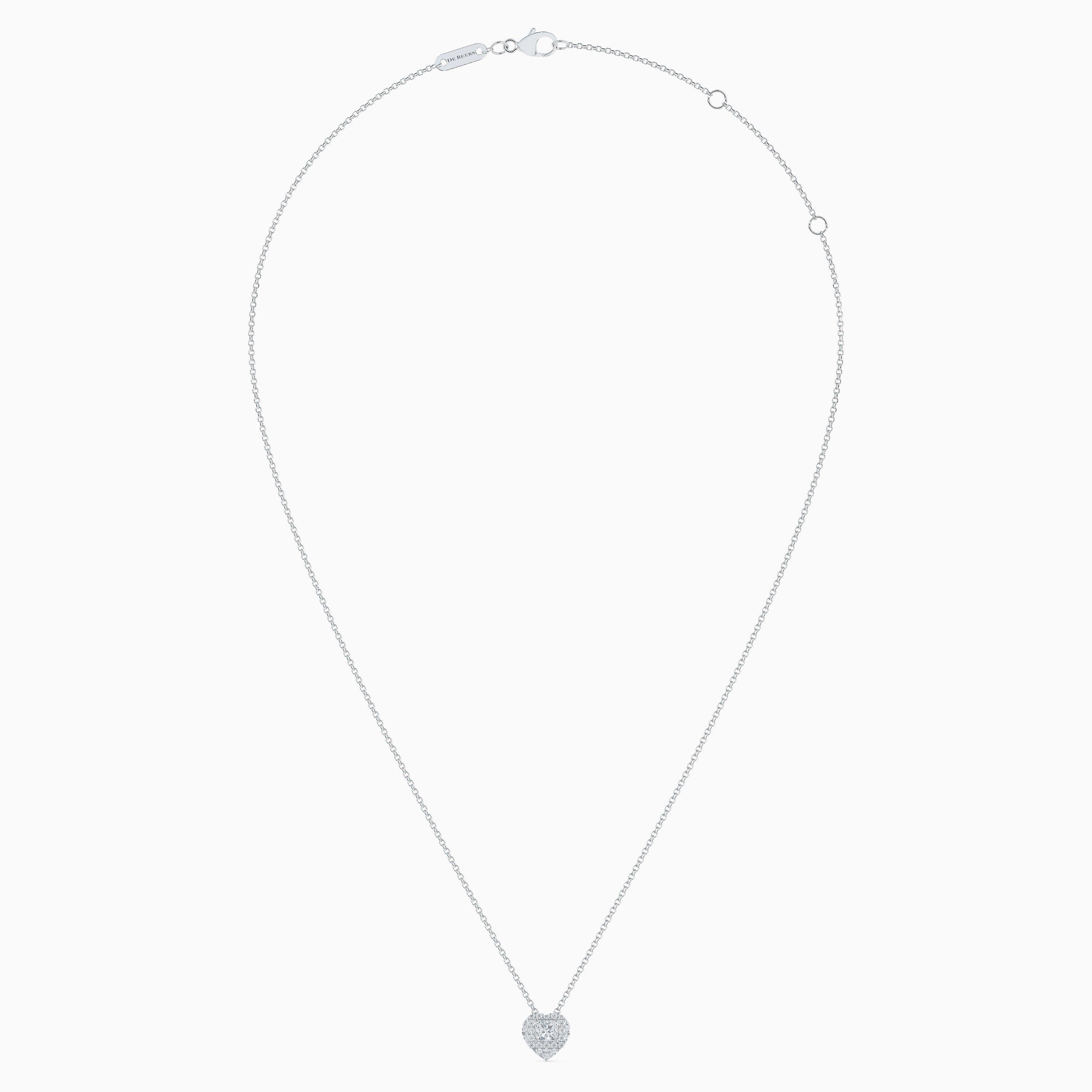 Aura heart-shaped diamond pendant in white gold, image 5