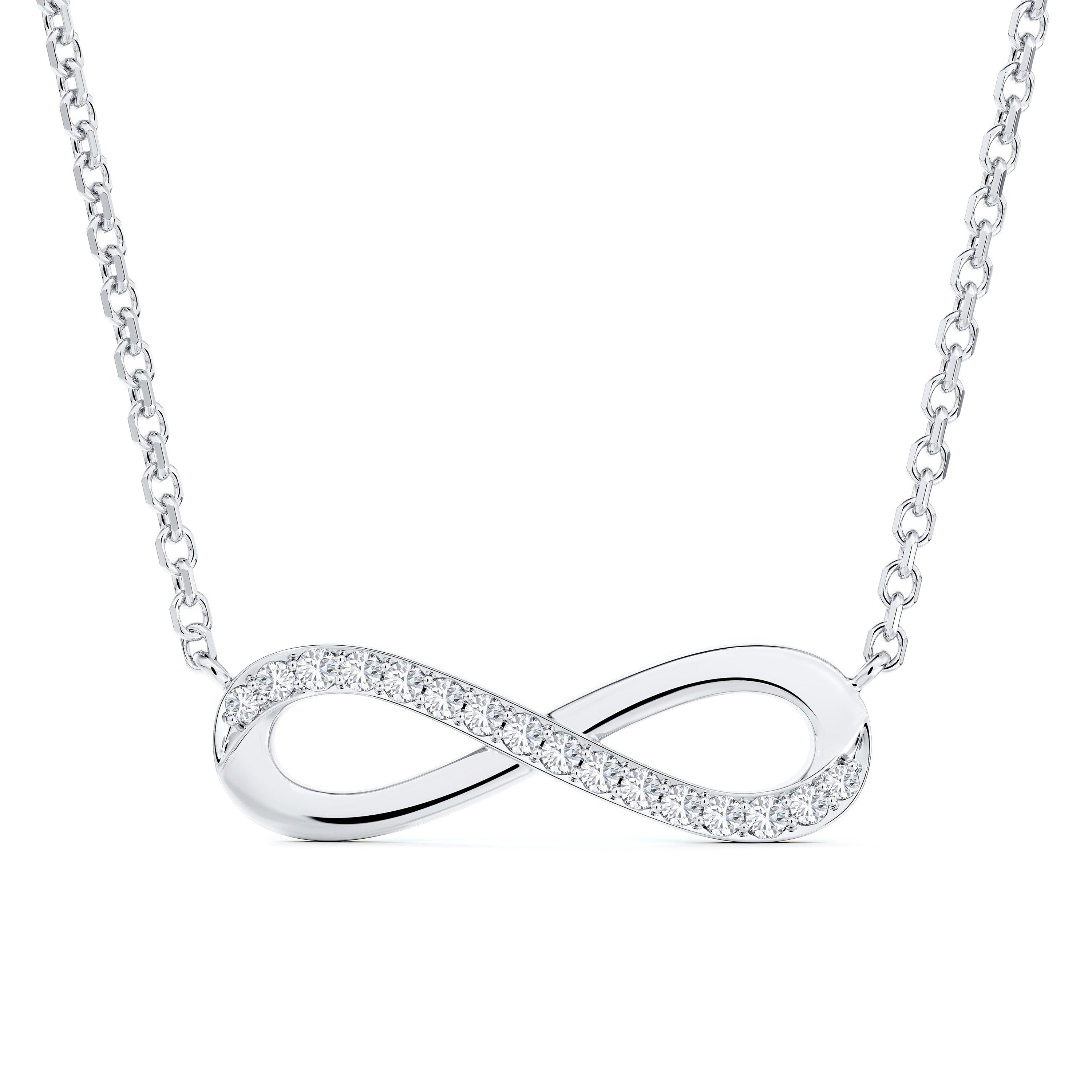 Infinity Necklace in White Gold, image 1