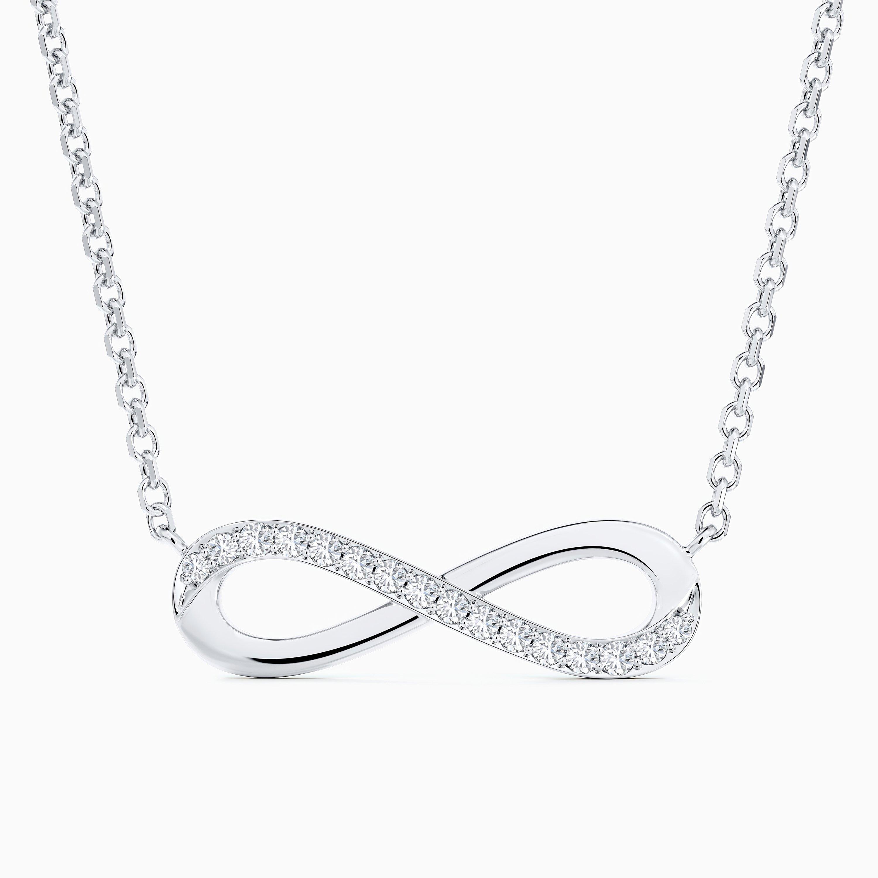 Infinity Necklace in White Gold, image 1