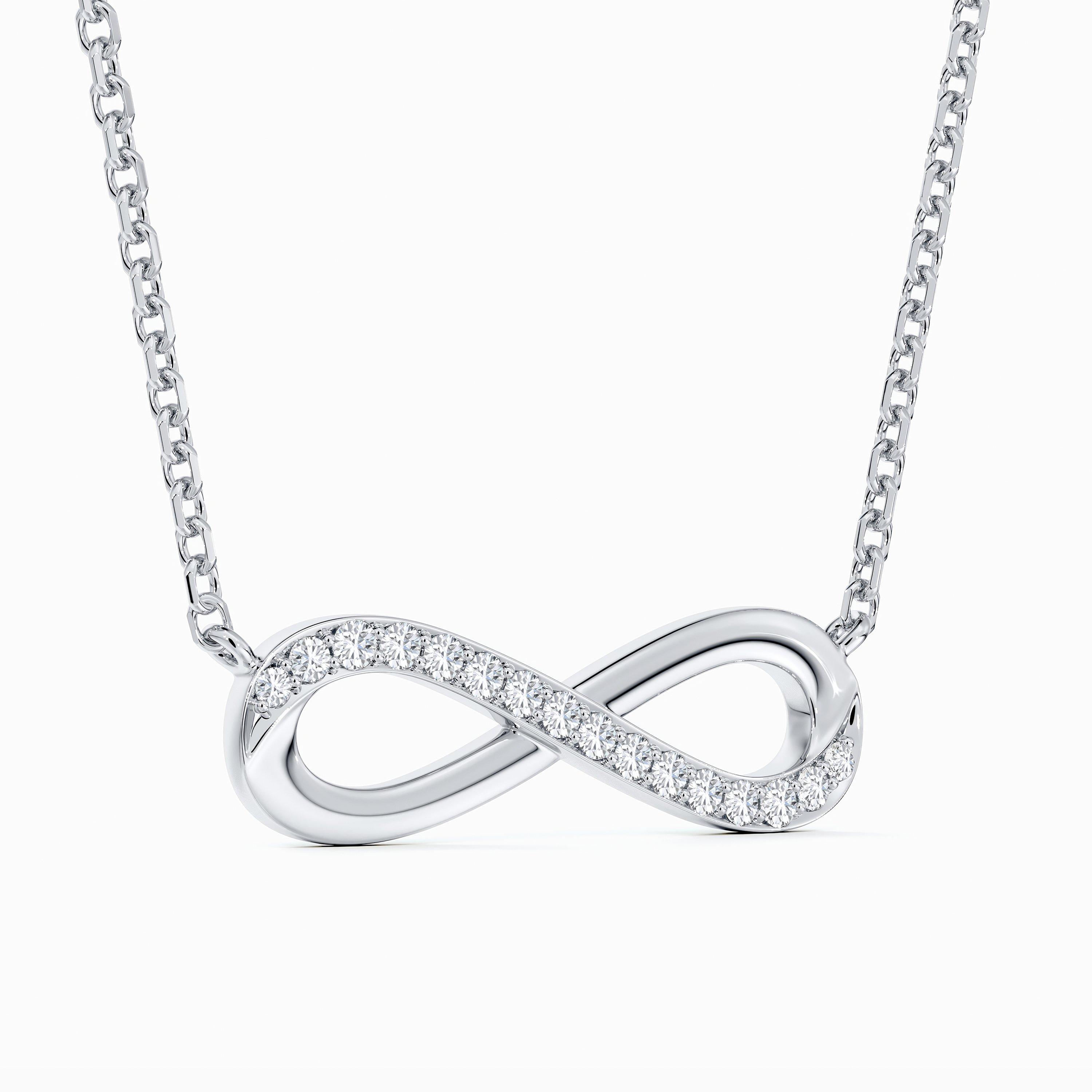 Infinity Necklace in White Gold, image 2