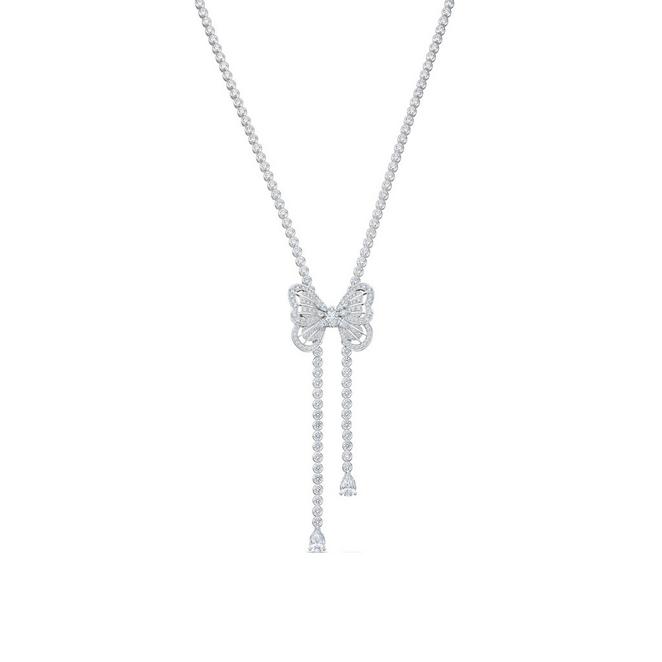 Butterfly necklace in white gold