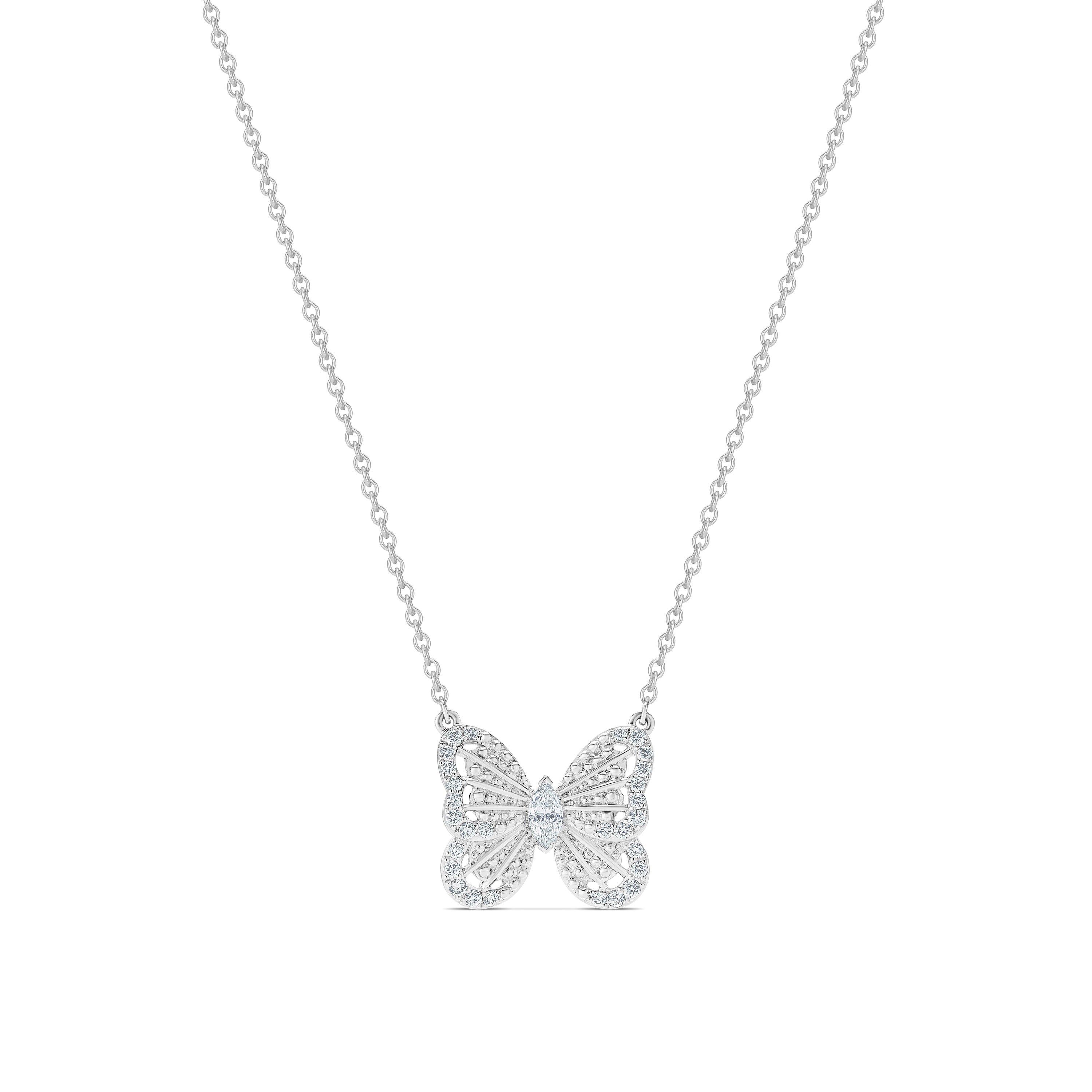 Portraits of Nature butterfly pendant in white gold, image 1
