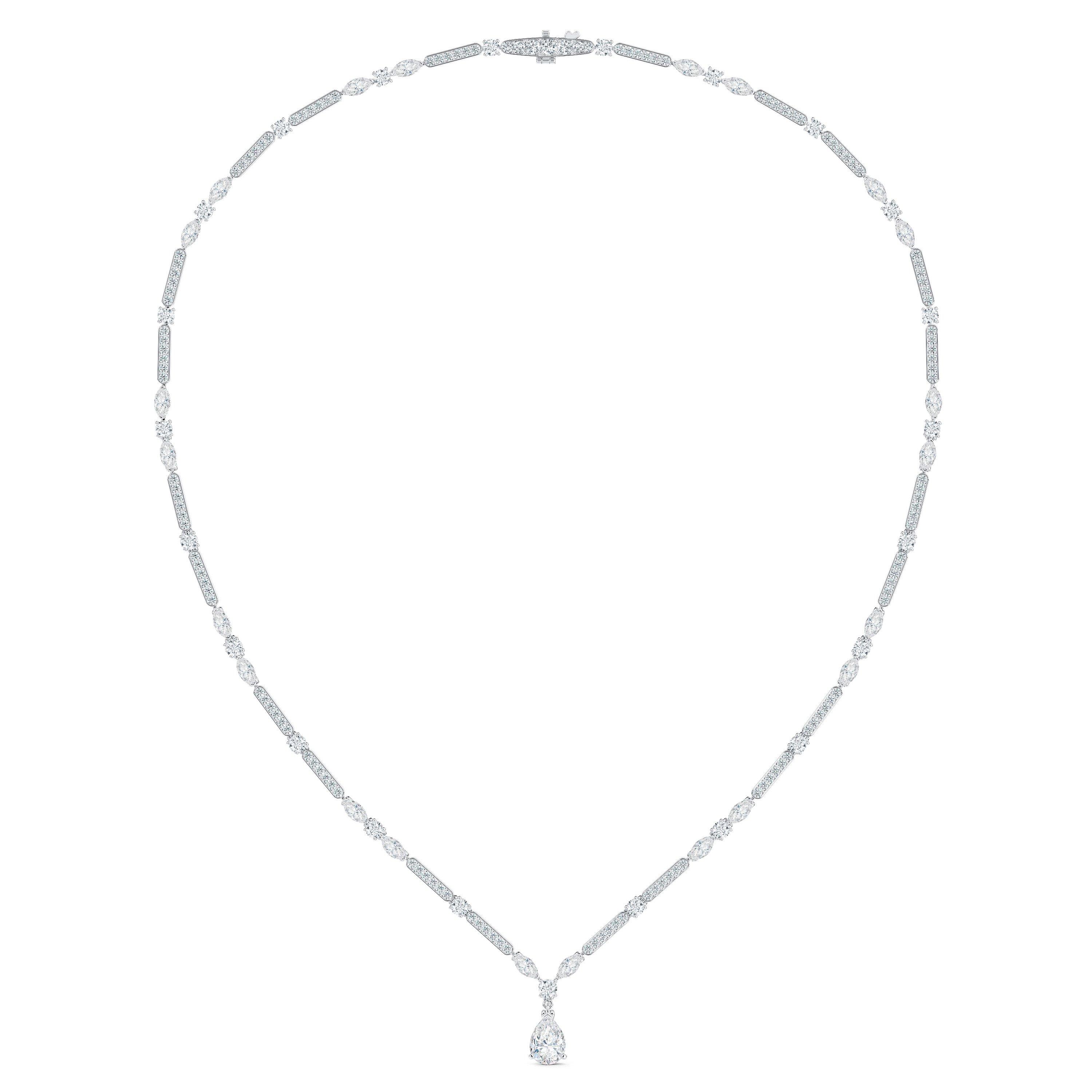 Snow Dance Short Necklace in White Gold