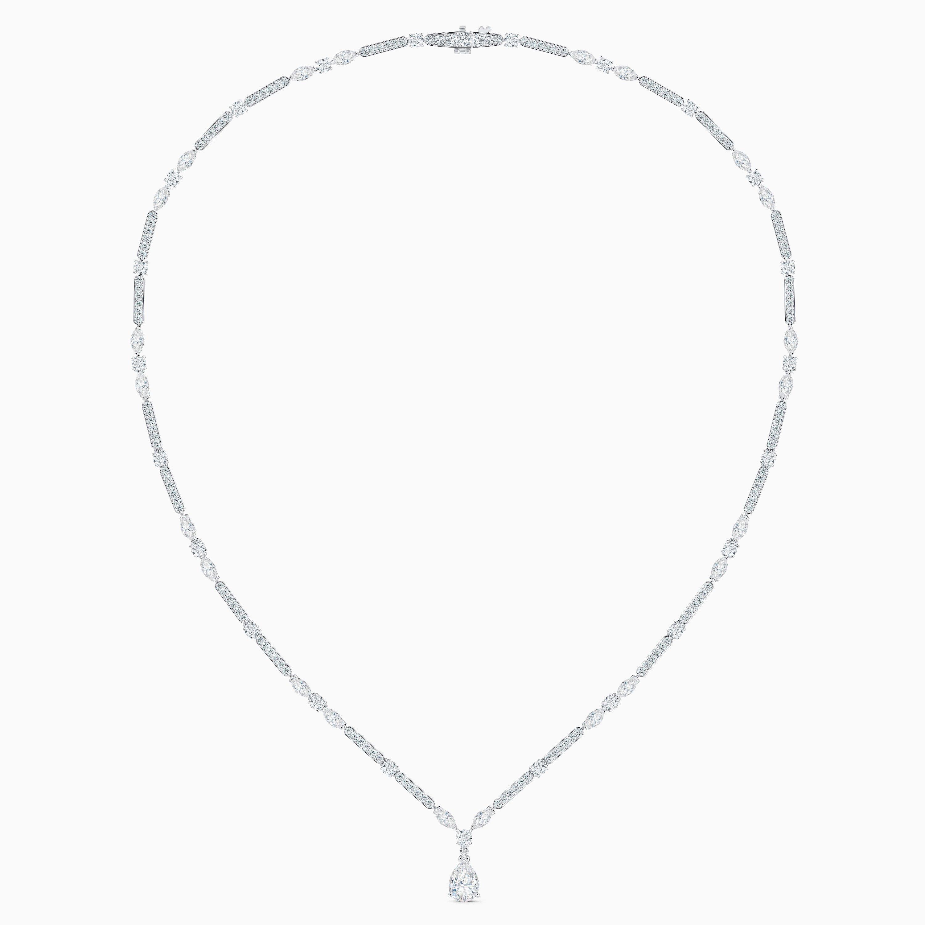 Snow Dance Short Necklace in White Gold, image 1