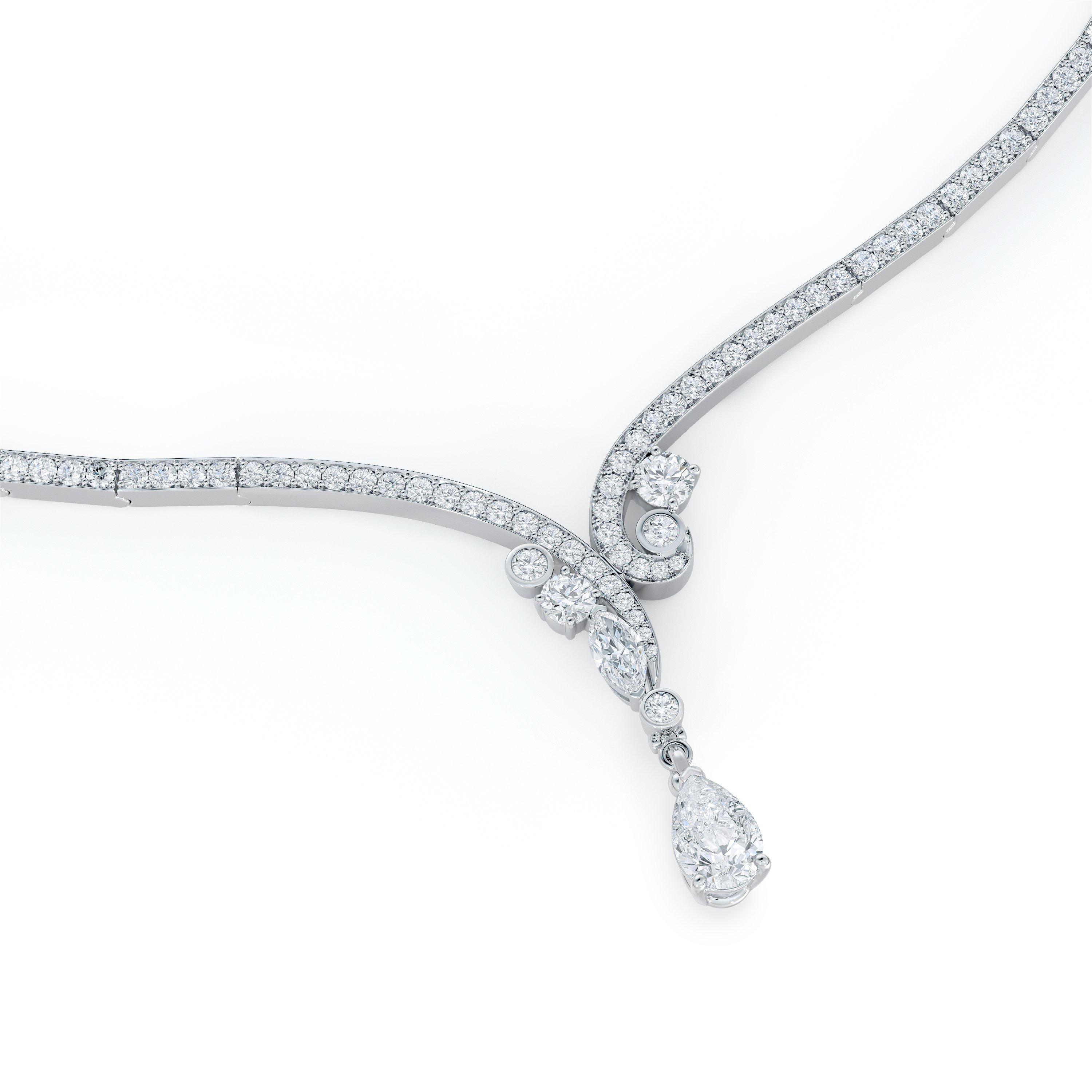 Clip diamant blanc taille poire en or blanc