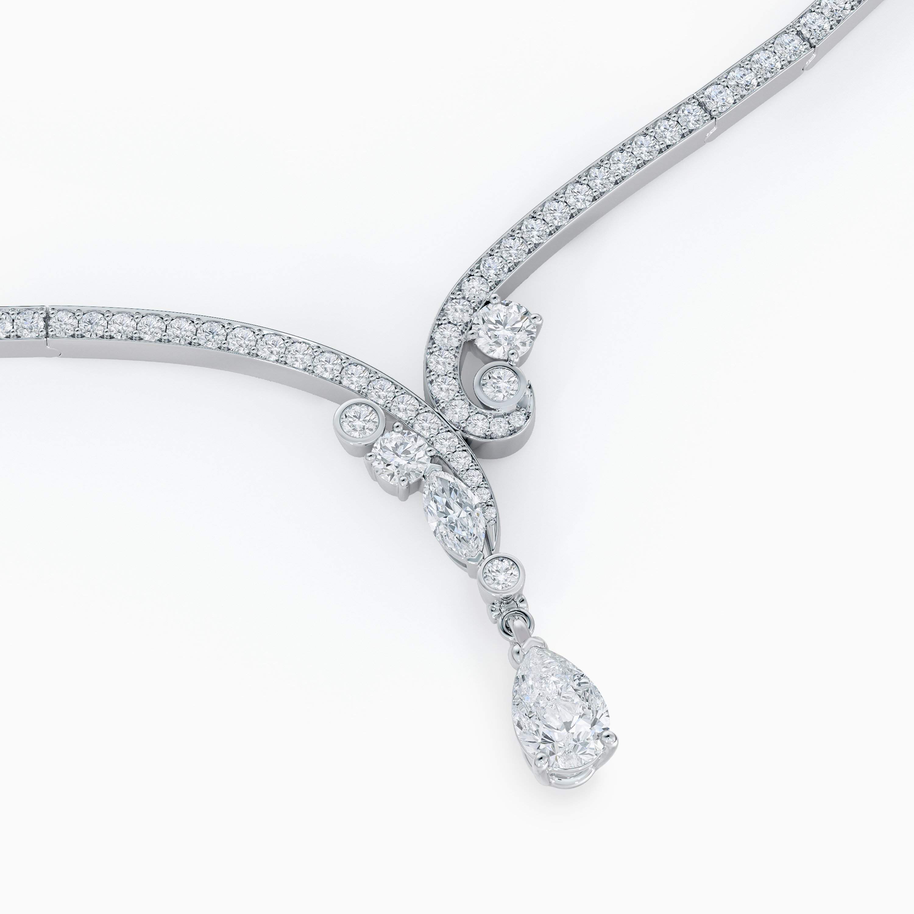 Clip diamant blanc taille poire en or blanc Clip diamant blanc taille poire en or blanc, image 2