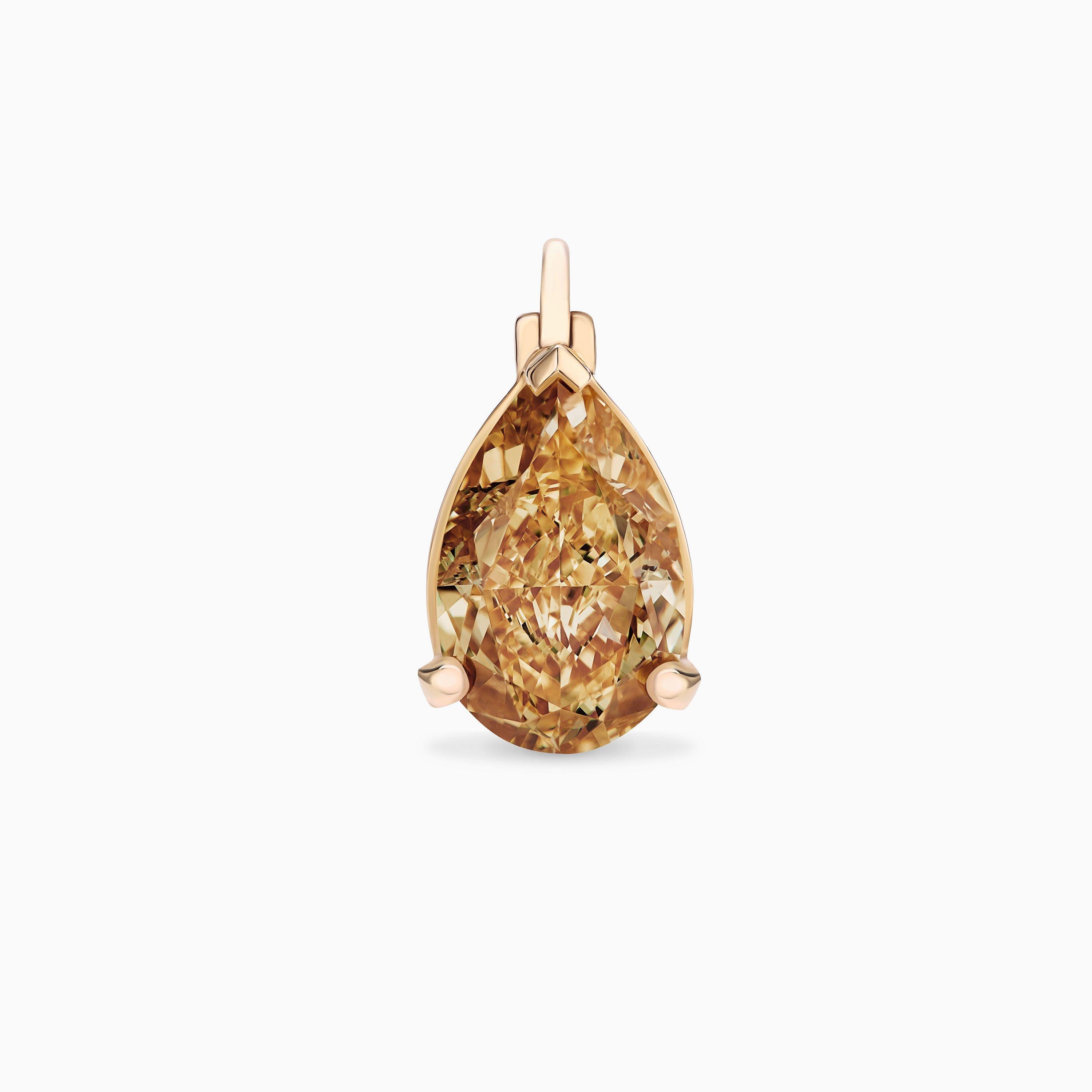 DB Classic Fancy Orange Pear-Shaped Diamond Drop in Rose Gold, image 1