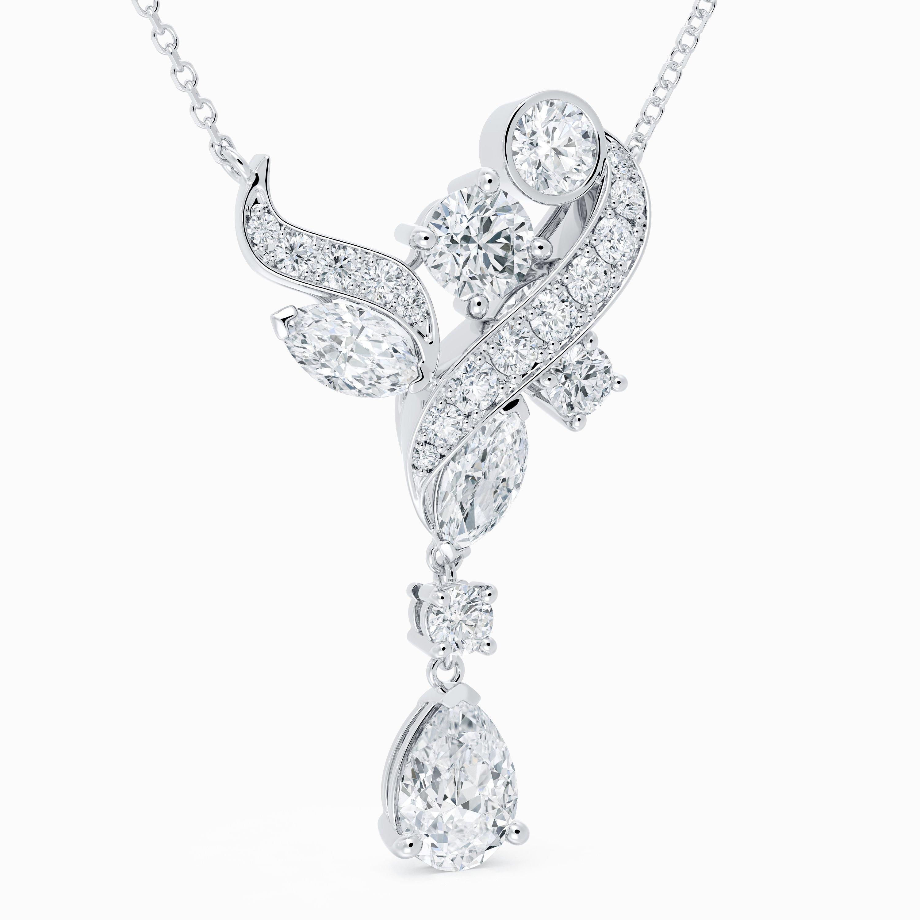 Adonis Rose Pendant in White Gold, image 2