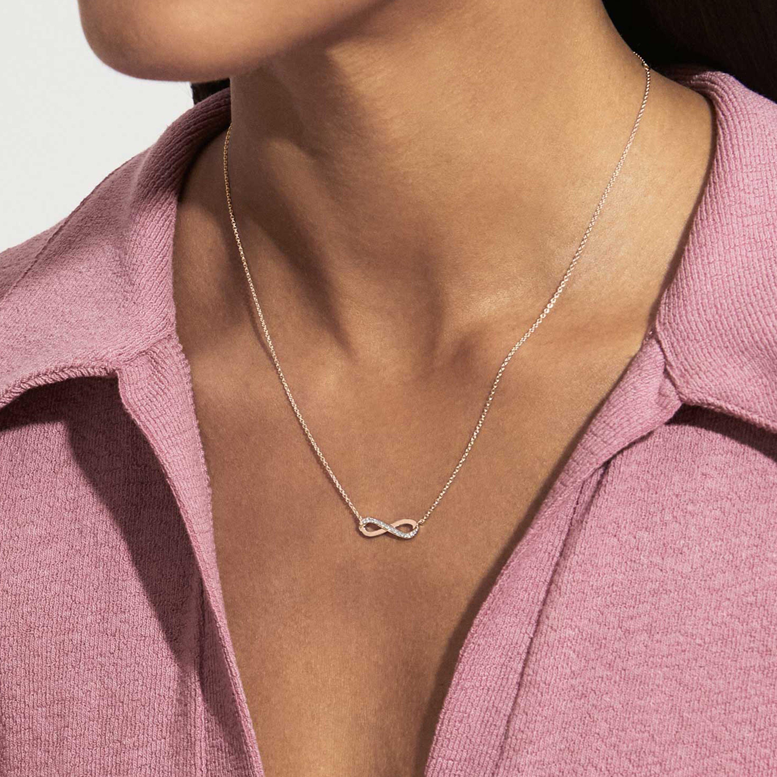 Collier Infinity en or rose, image 3