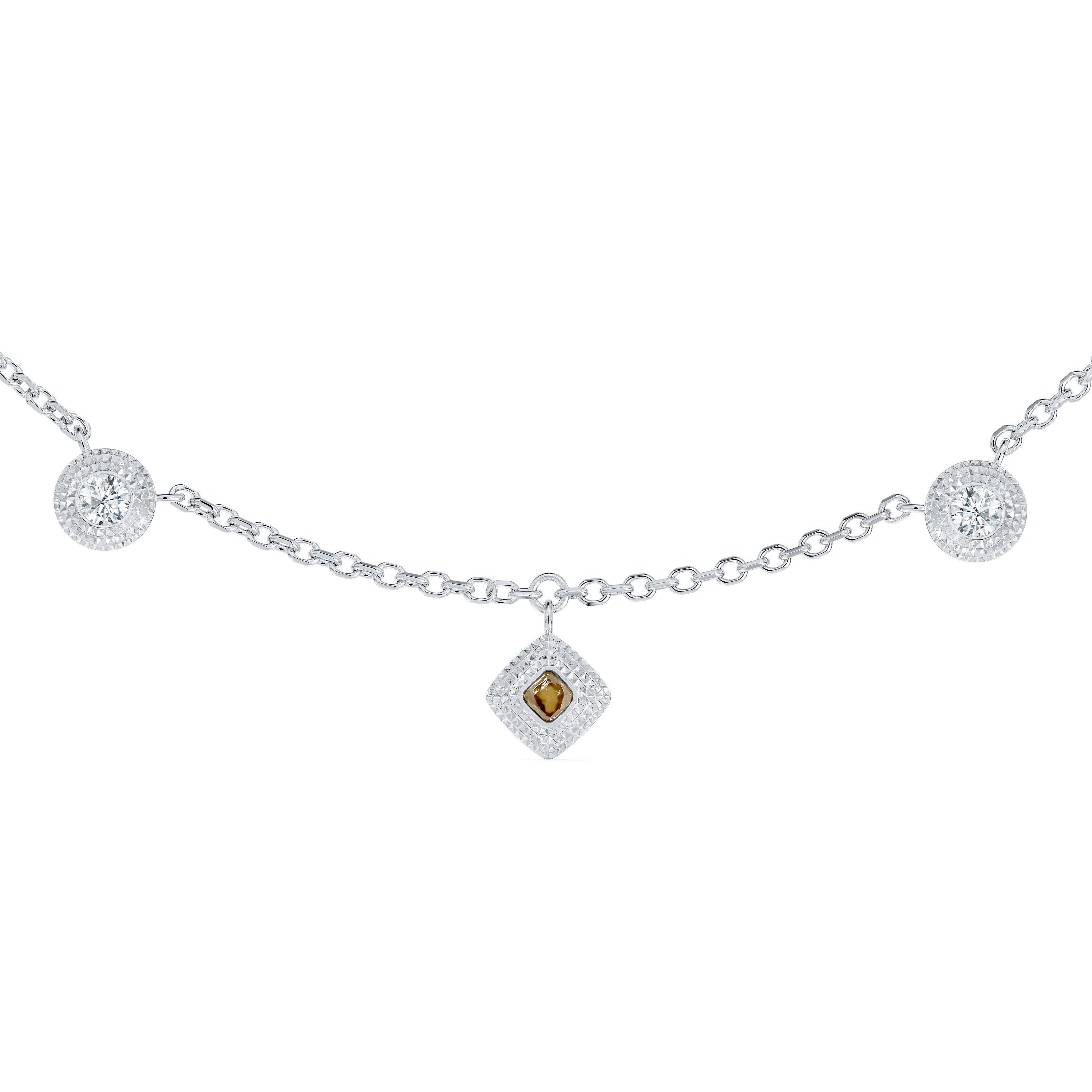 Talisman charm necklace in white gold