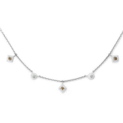 Talisman charm necklace in white gold