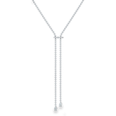 Bezel Set Necklace and Clip in white gold, image 1