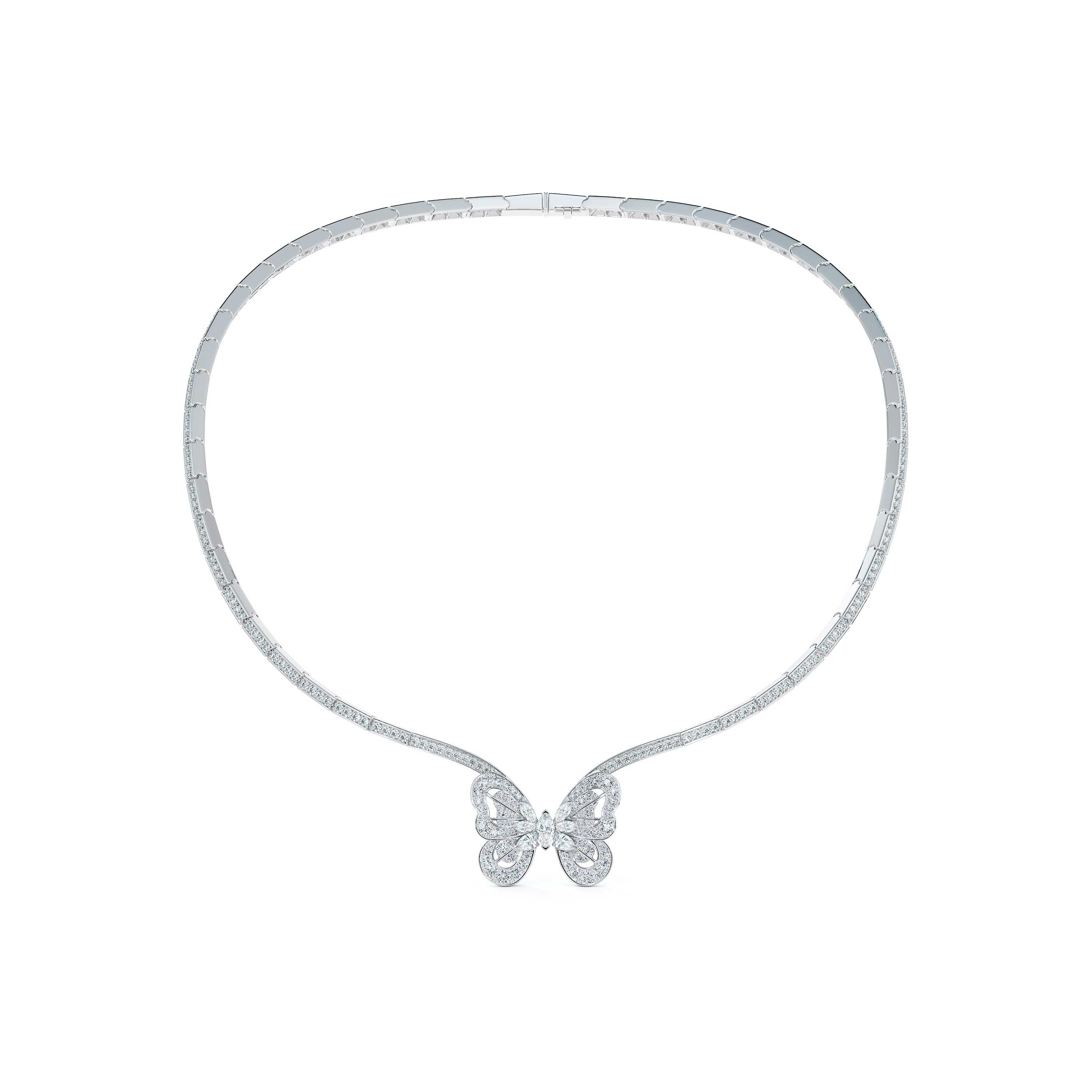 Portraits of Nature butterfly necklace in white gold, image 1