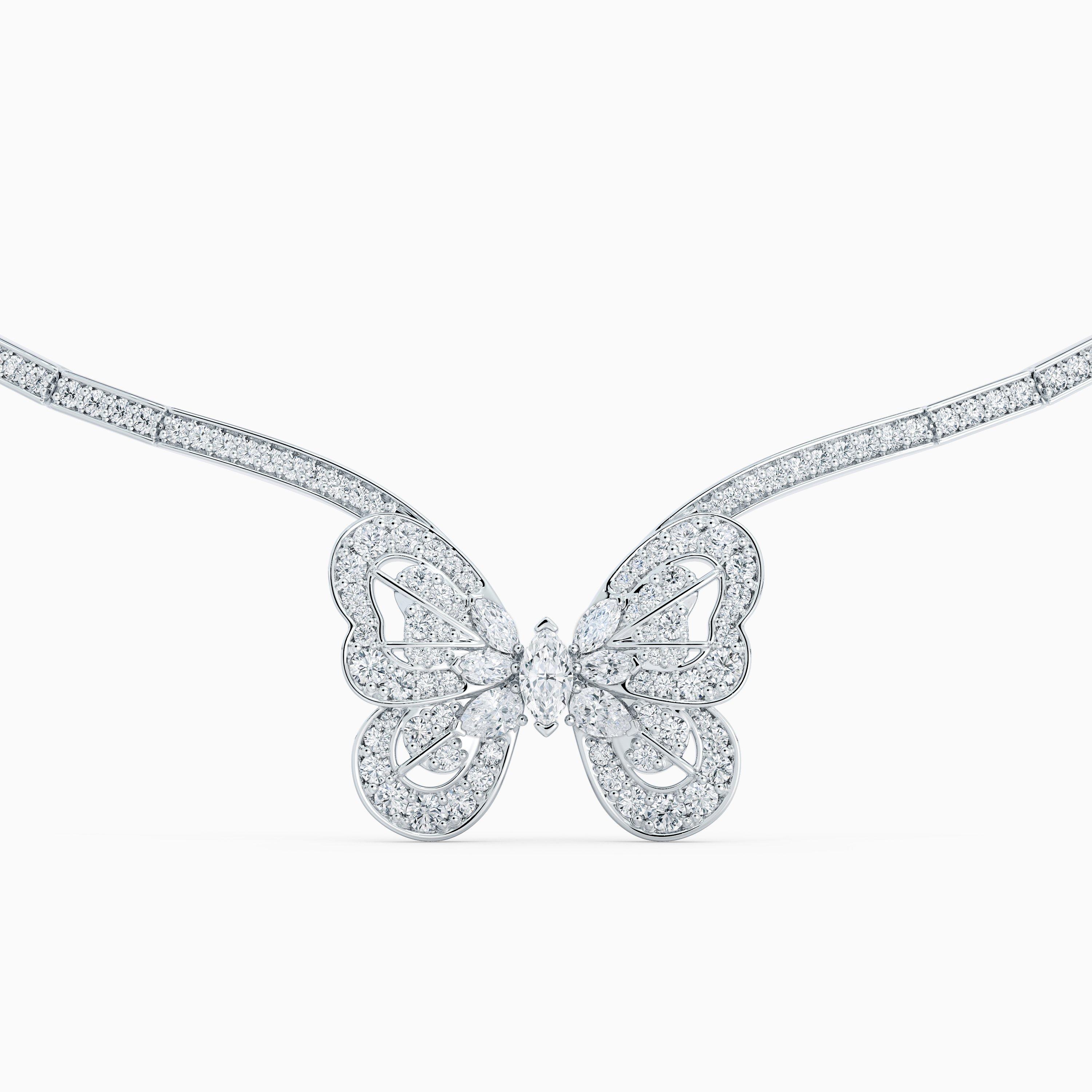 Collier Portraits of Nature Butterfly en Or Blanc, image 4