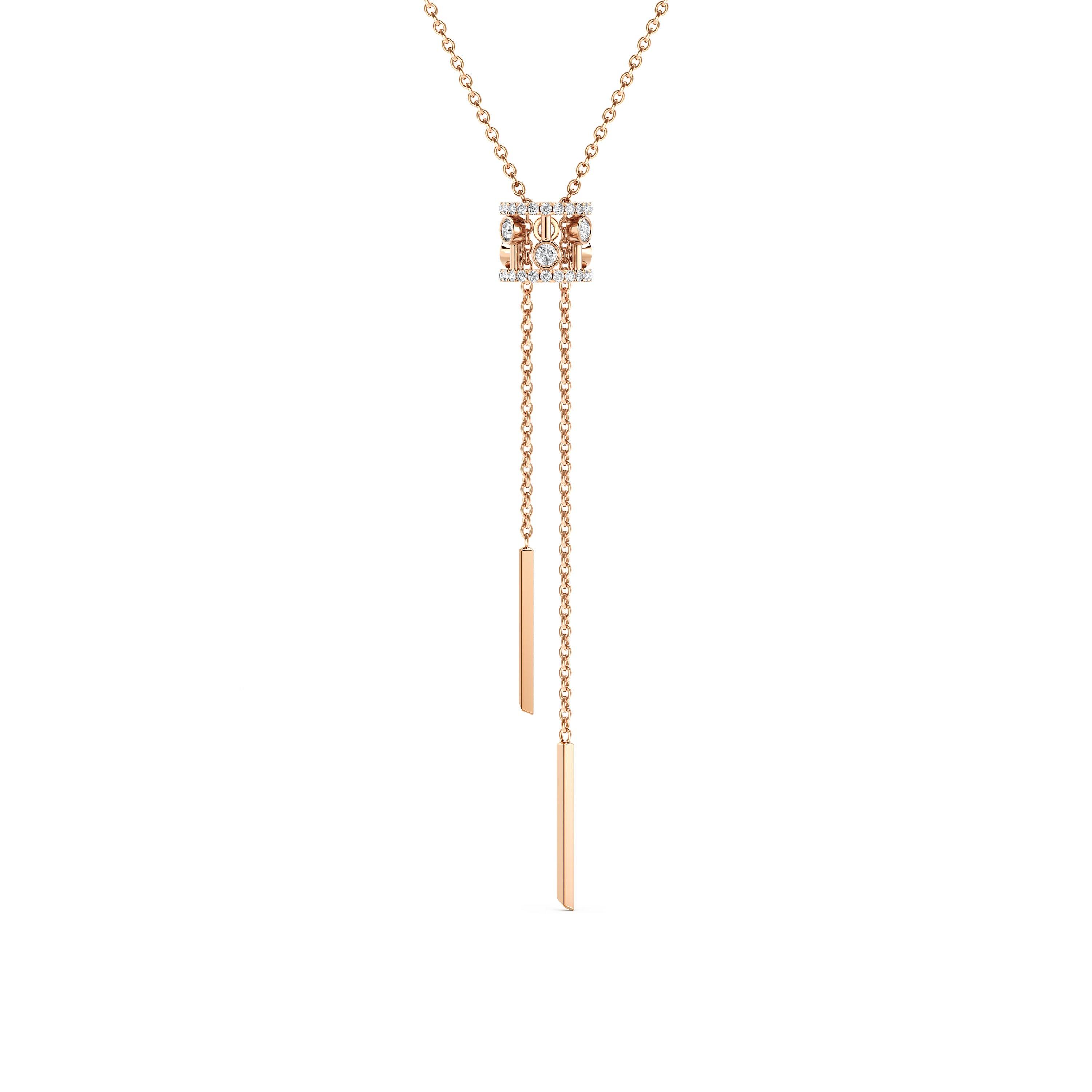 Collier Cravate Dewdrop en Or Rose