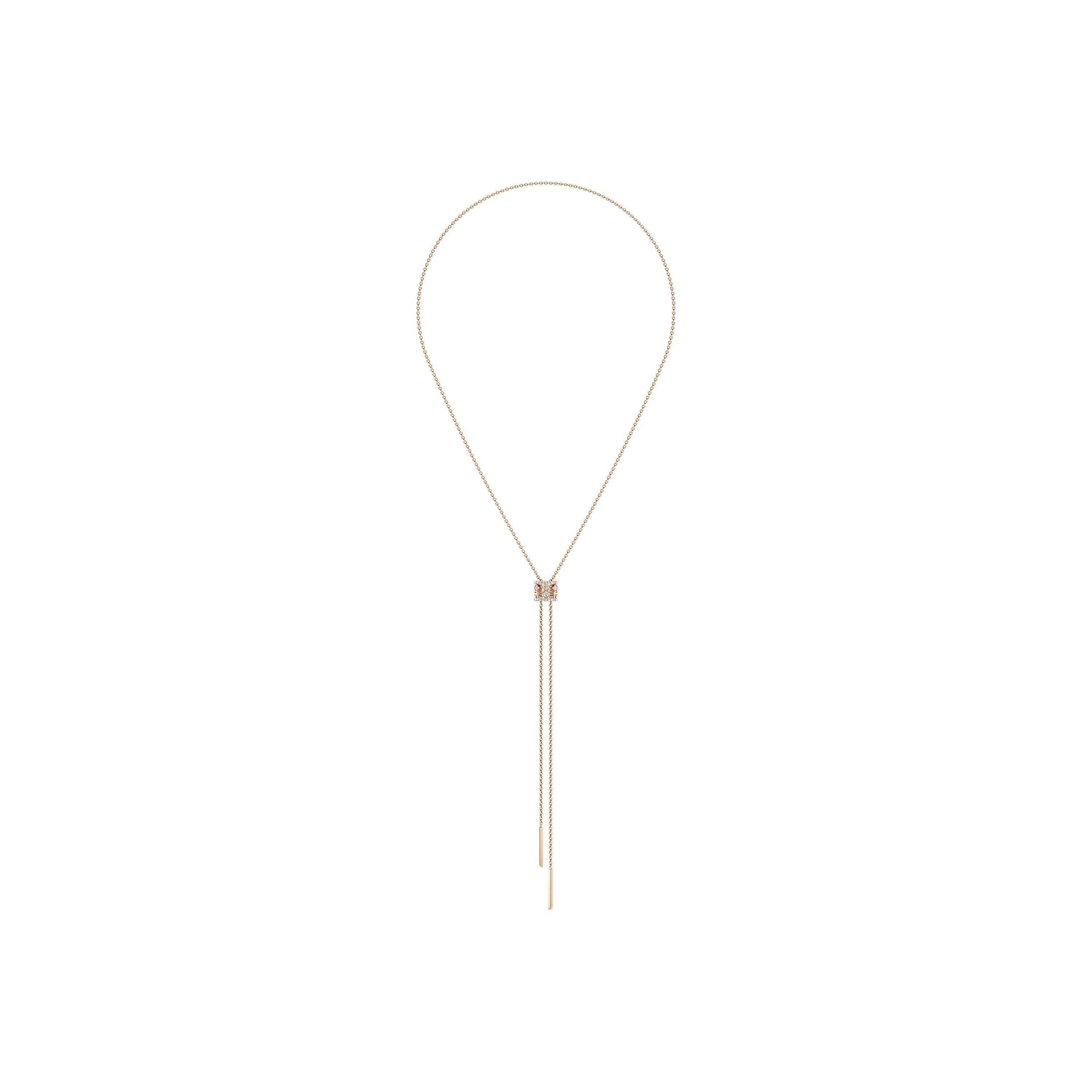 Dewdrop slider necklace in rose gold