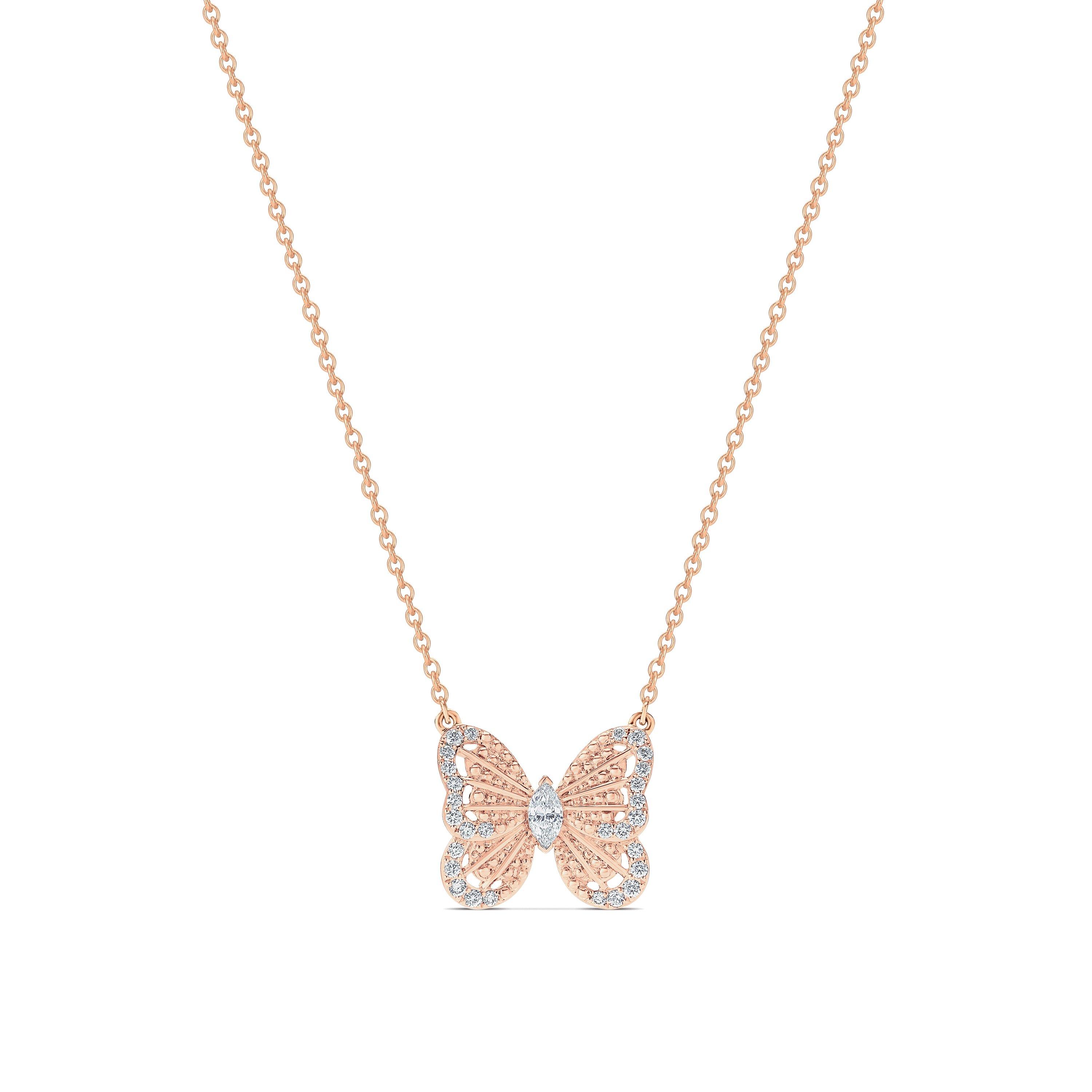 Portraits of Nature butterfly pendant in rose gold, image 1