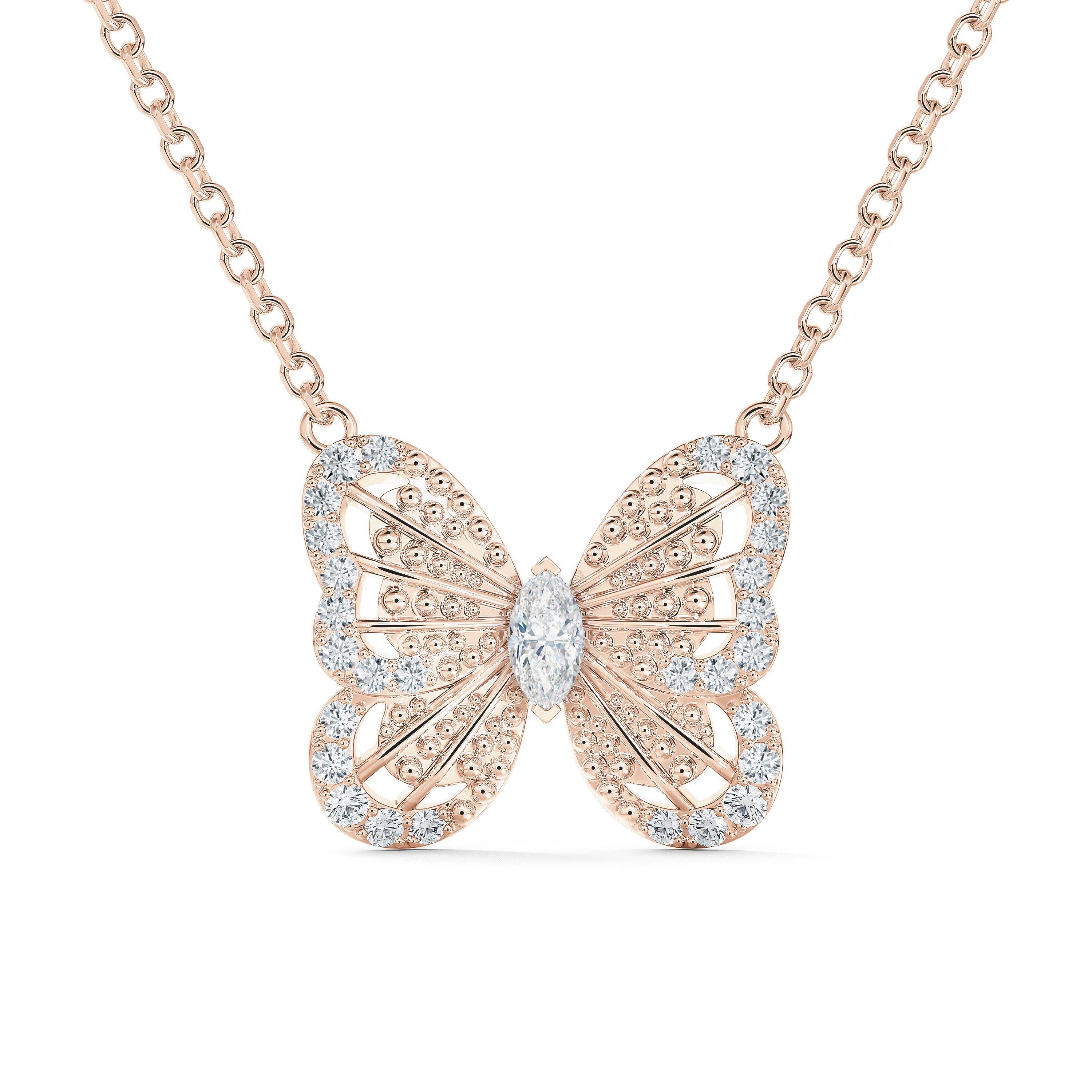 Portraits of Nature Butterfly Pendant in Rose Gold