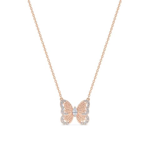 Butterfly pendant in rose gold