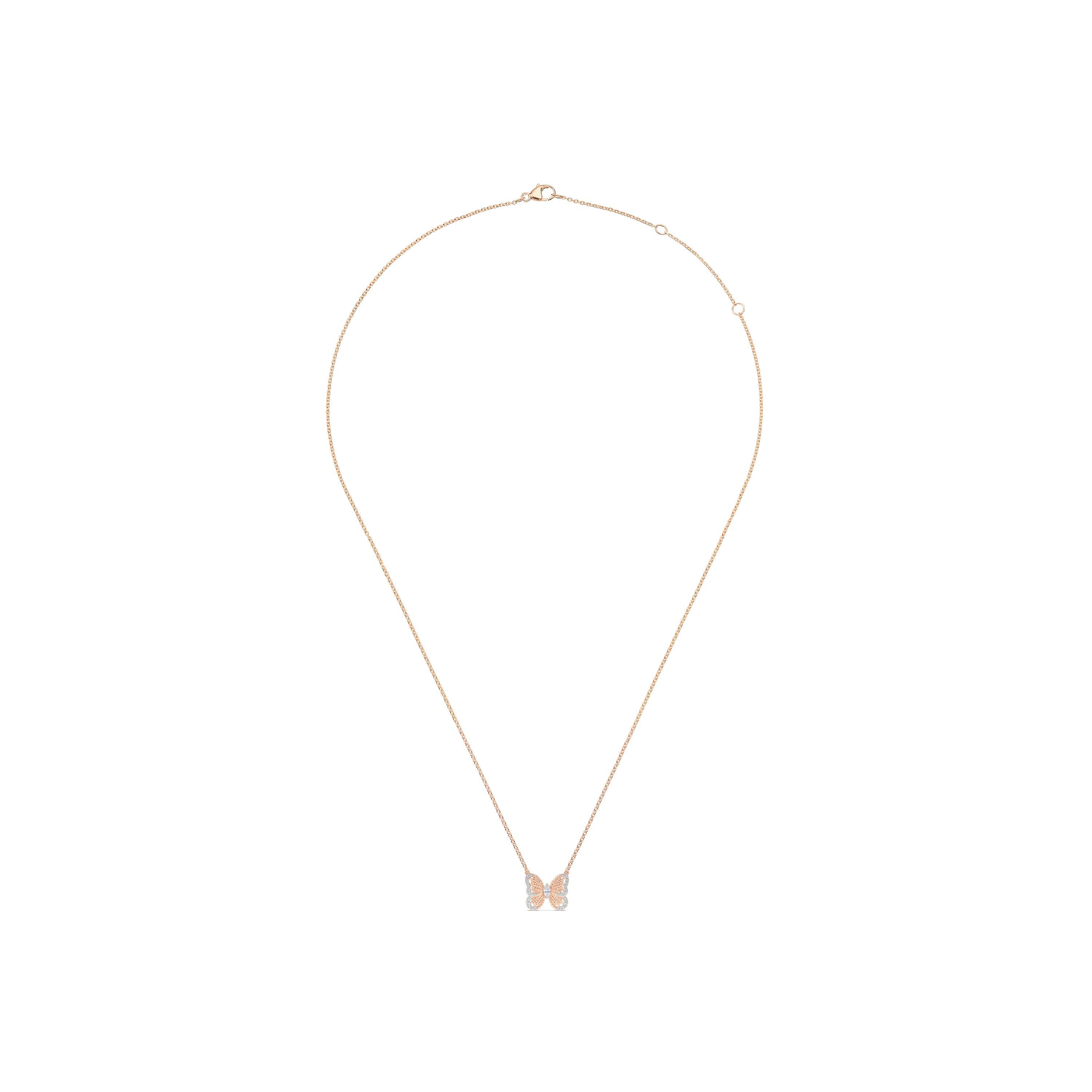 18KT ROSE GOLD DIAMOND BUTTERFLY NECKLACE. - Provident Jewelry