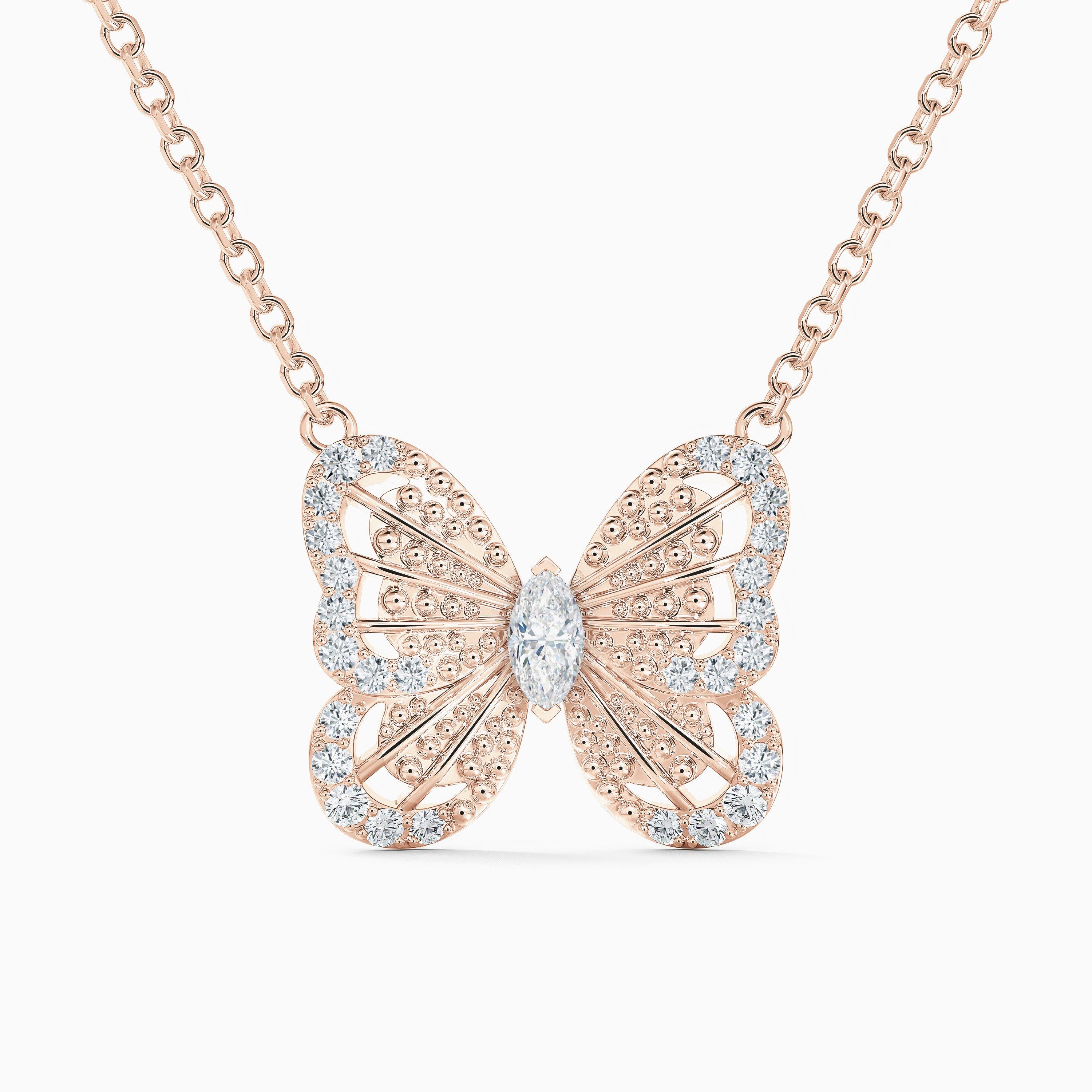 Portraits of Nature Butterfly Pendant in Rose Gold, image 1