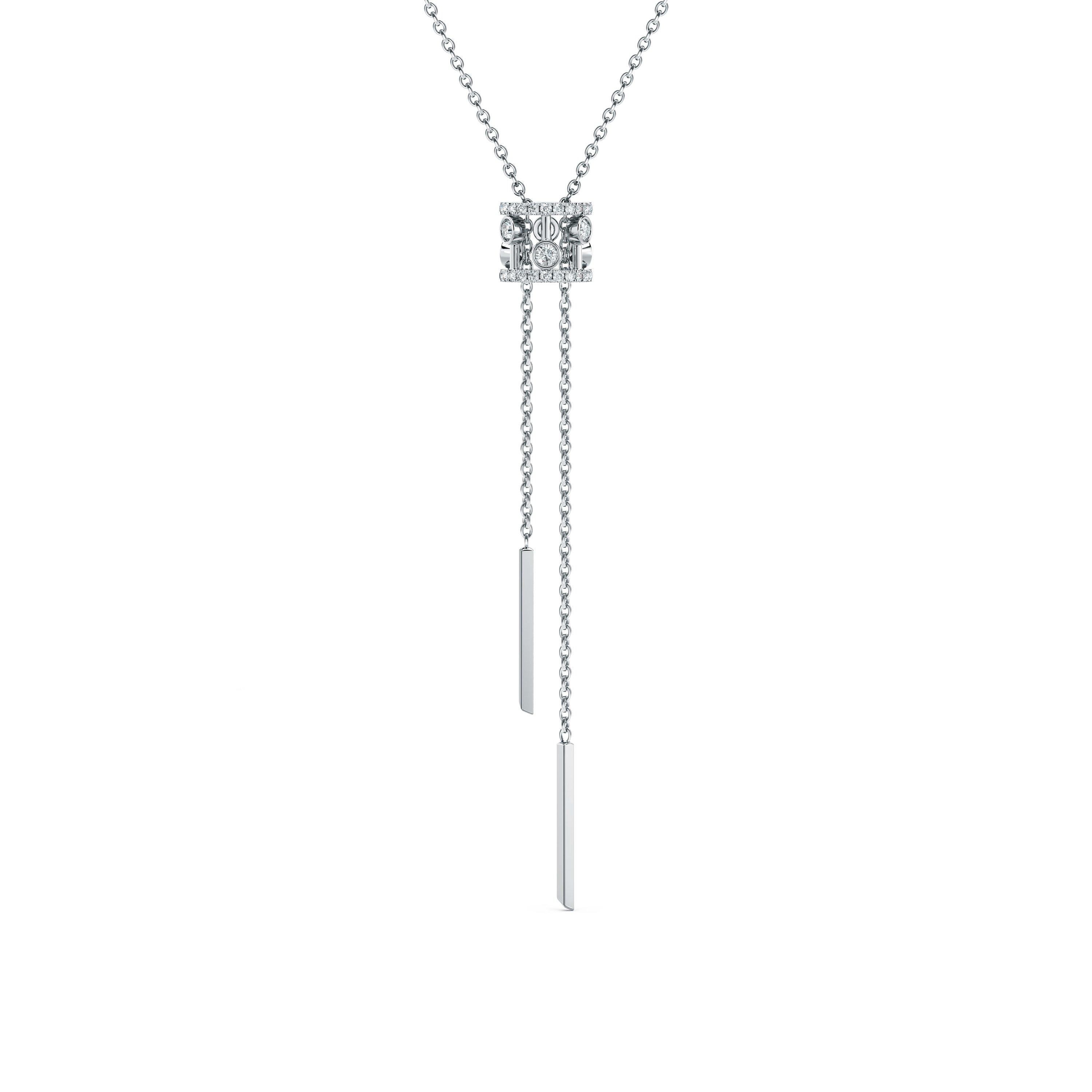 Collier cravate Dewdrop en or blanc