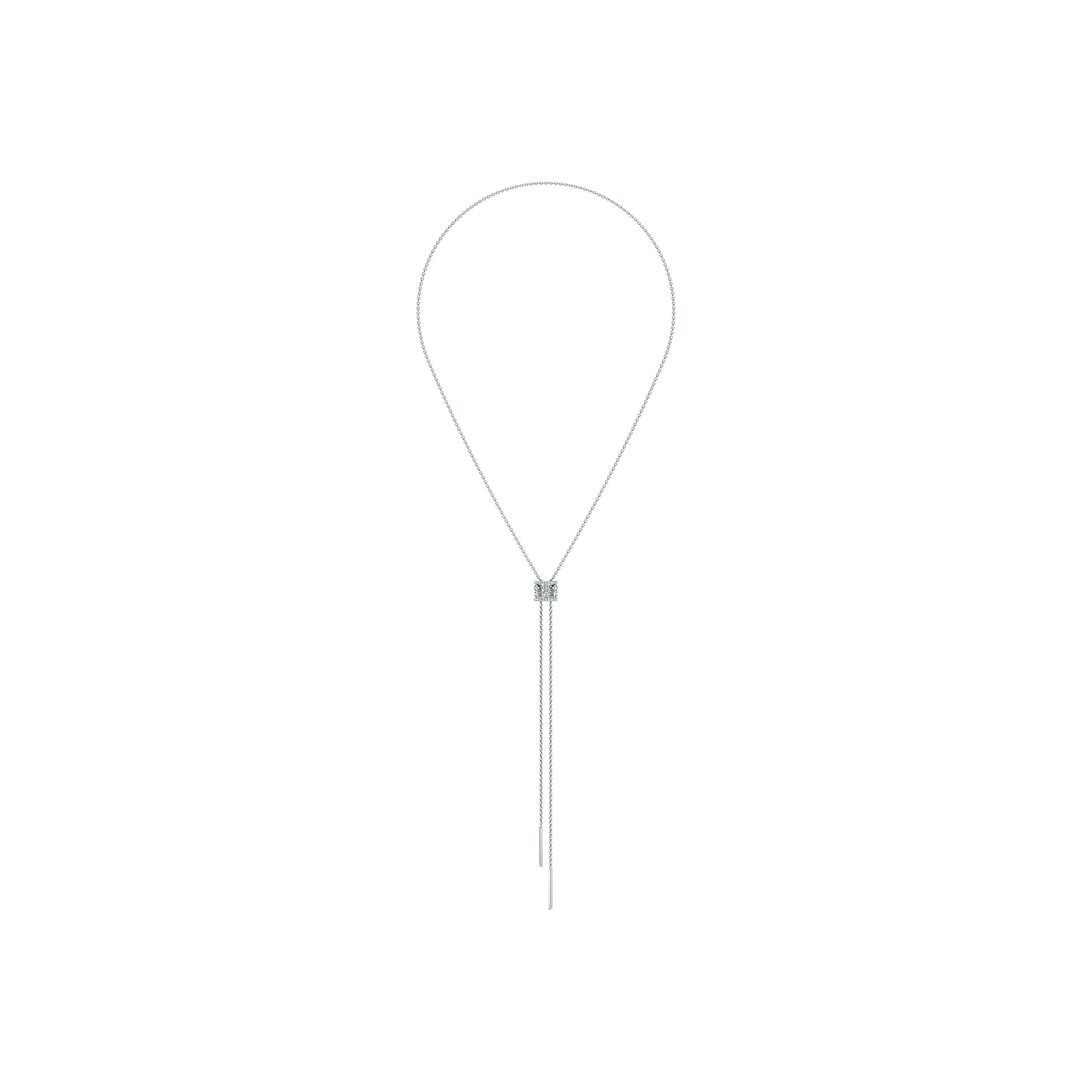 Collier cravate Dewdrop en or blanc