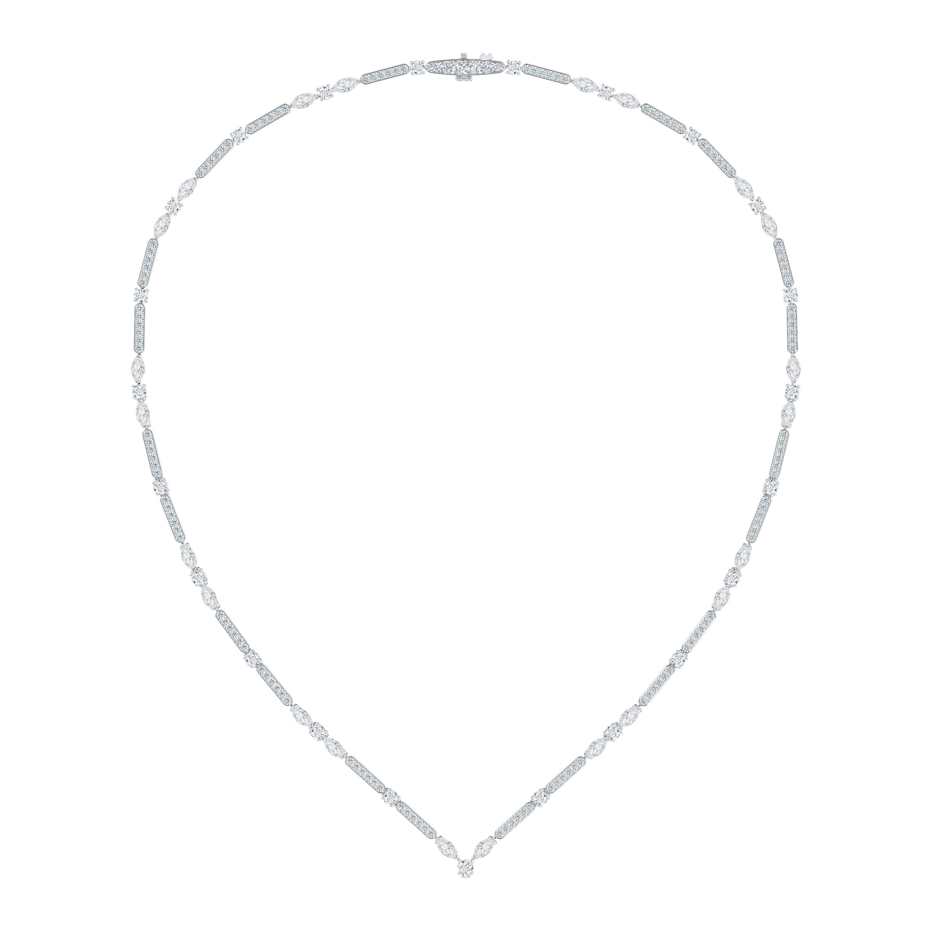 Collier Snowdance en Or Blanc 60cm