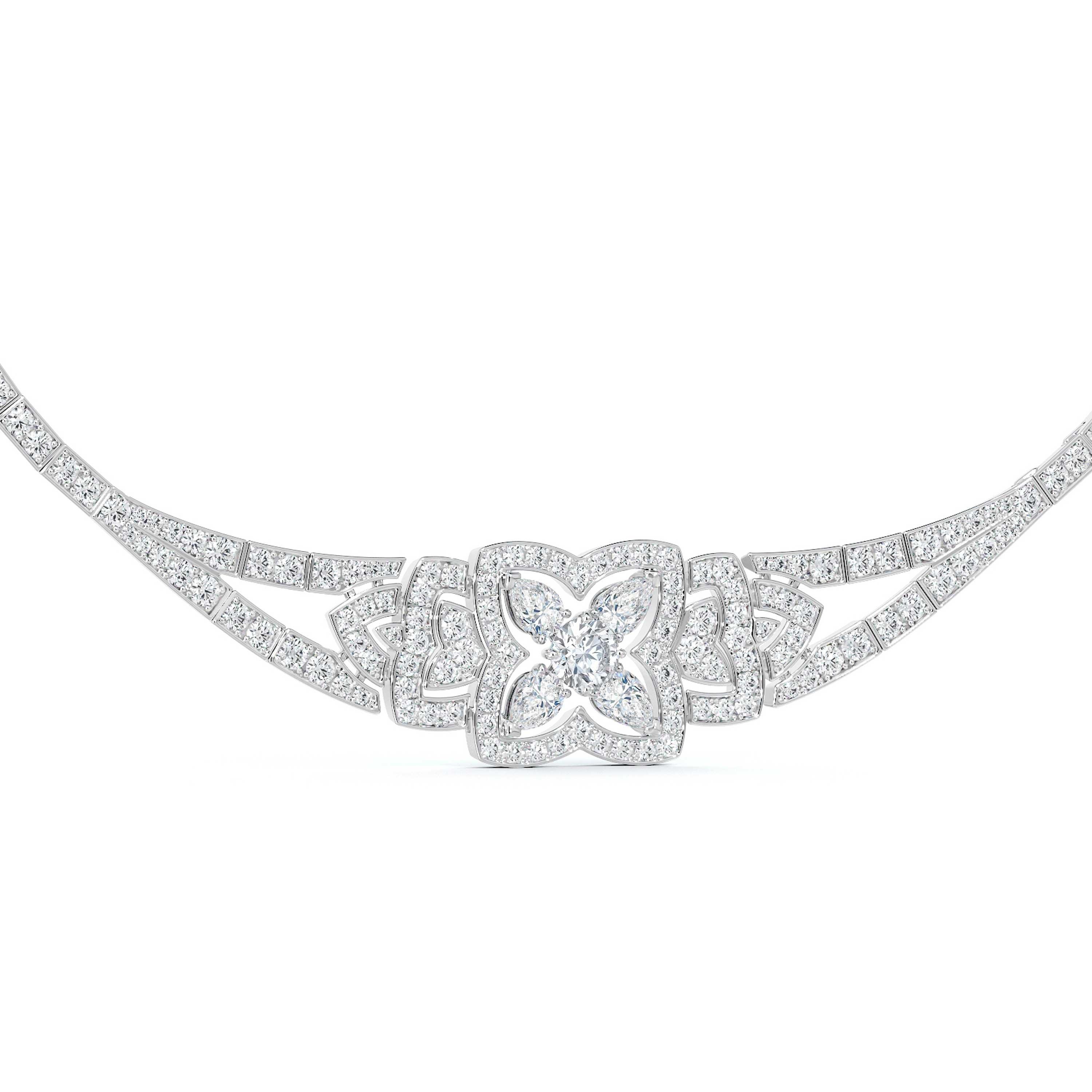 Collier Enchanted Lotus en or blanc