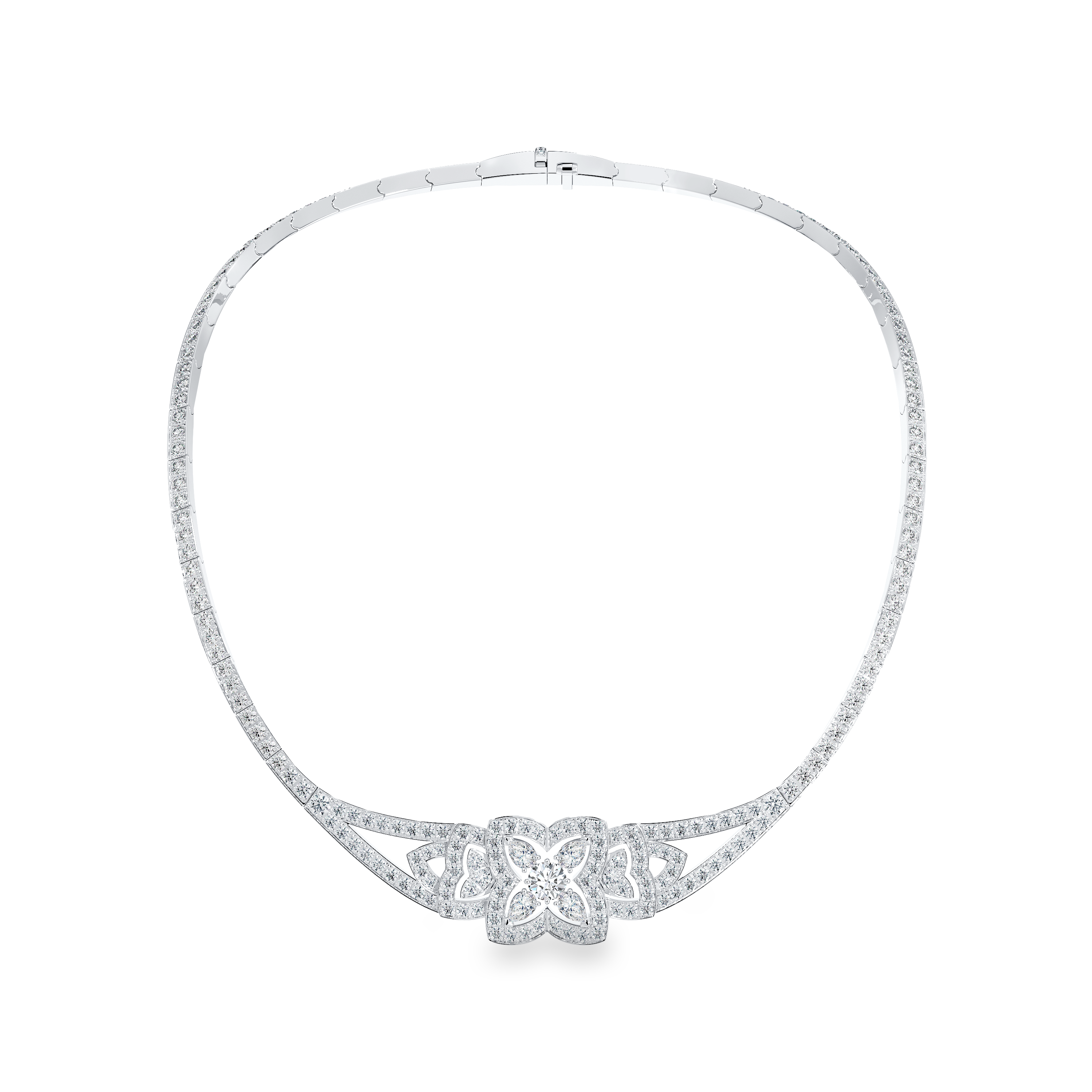 Enchanted Lotus Necklace in white gold, image 1