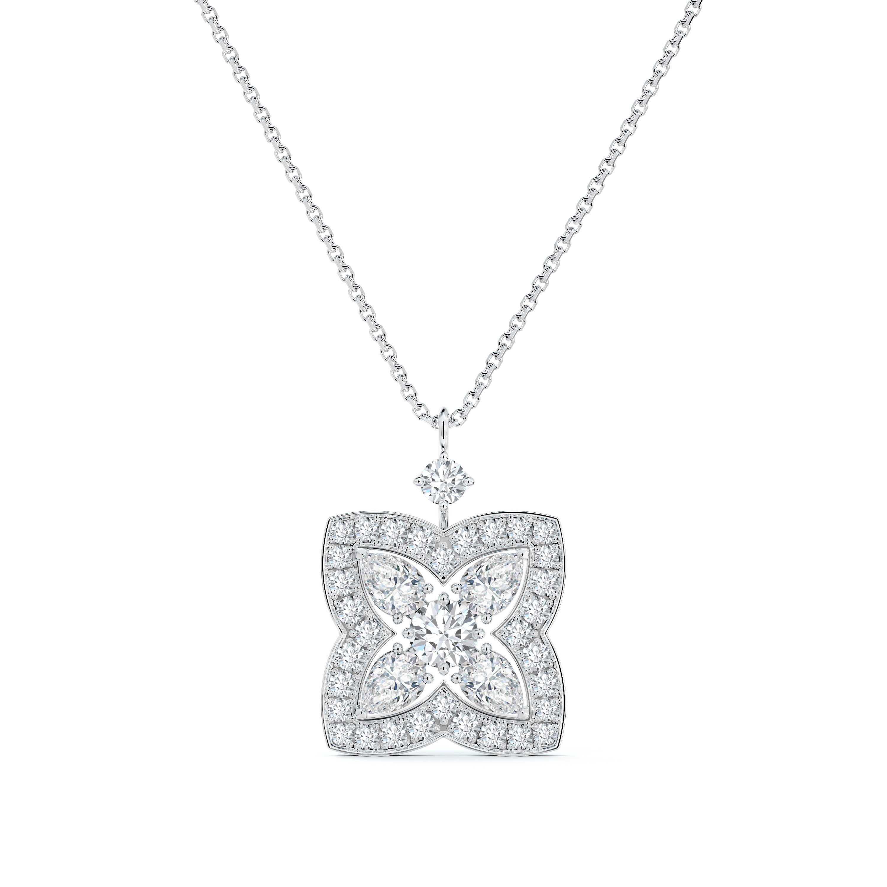 Enchanted Lotus necklace in white gold, image 2