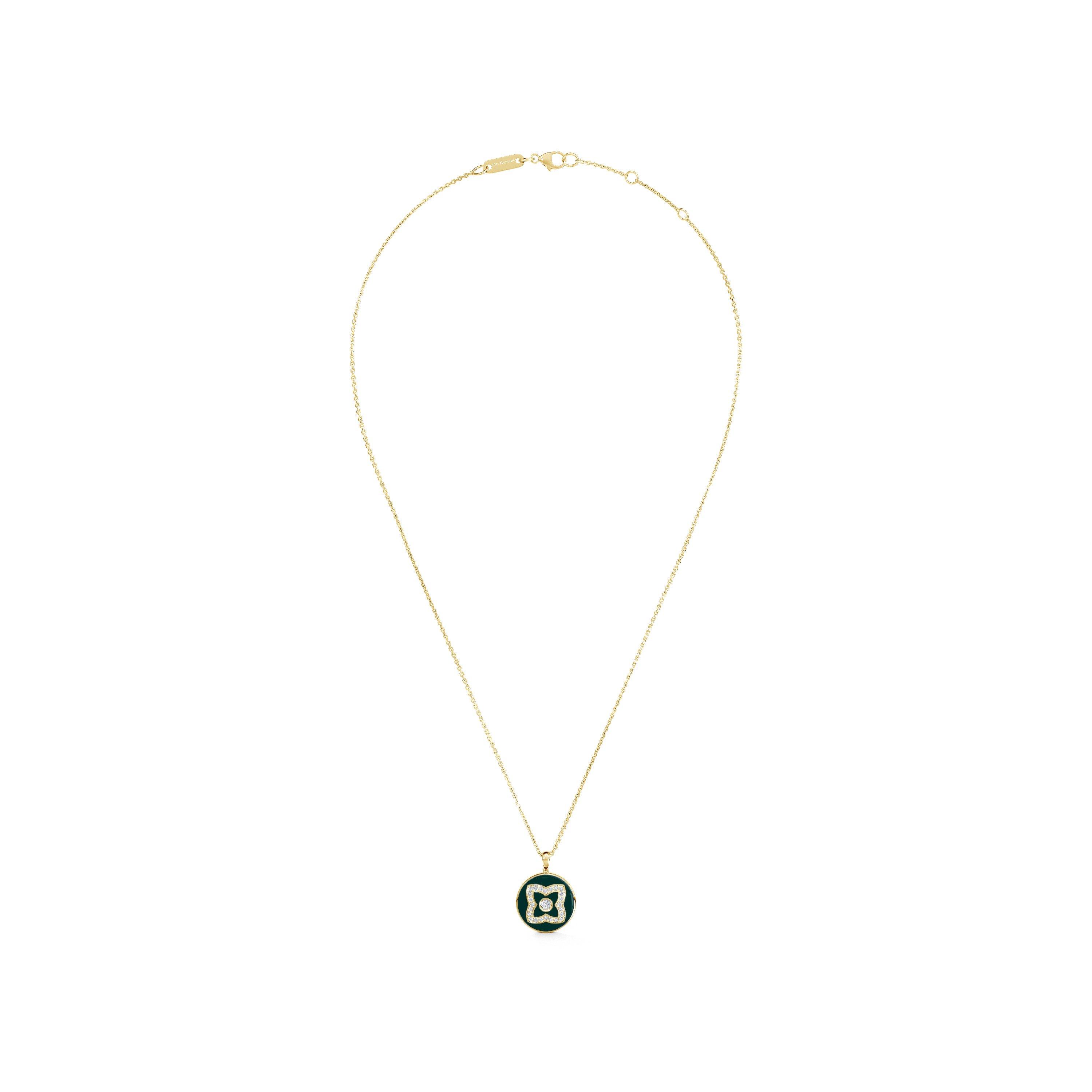 Enchanted Lotus 綠色琺瑯黃金項鏈, image 5